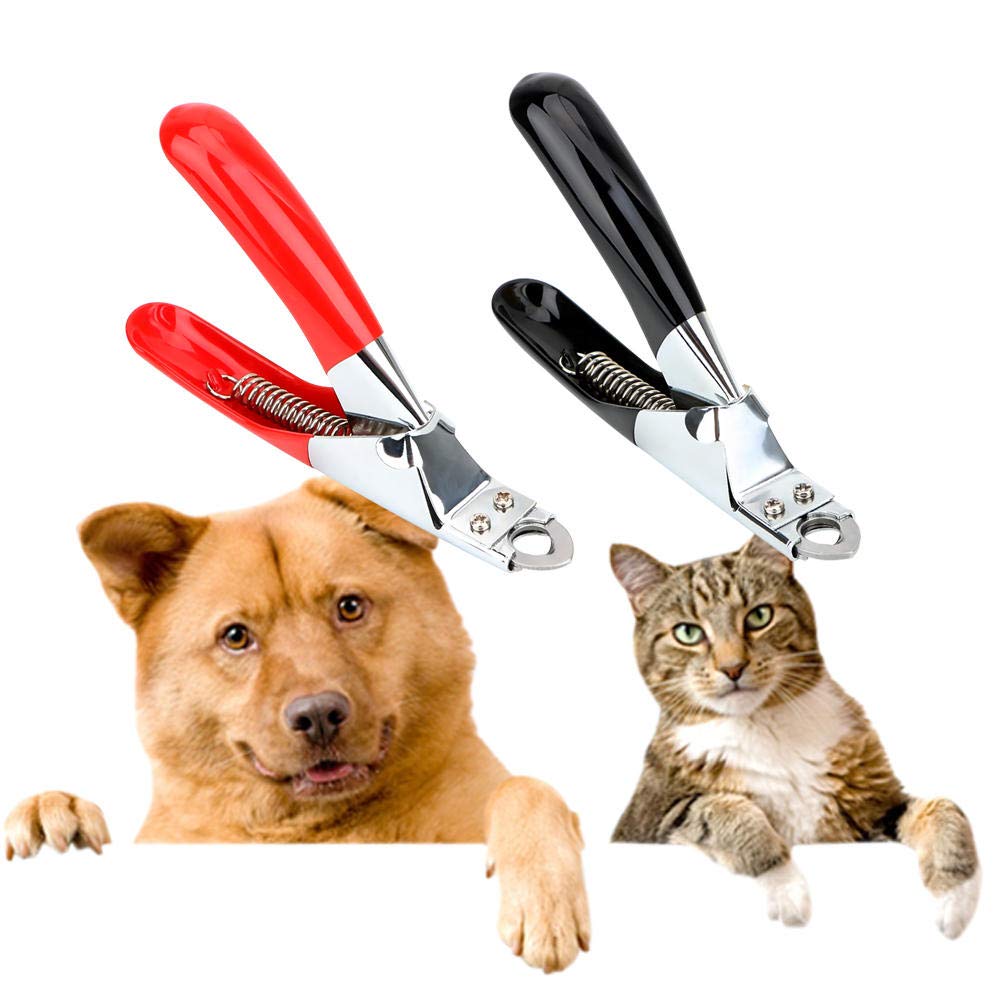 Stainless Steel Pet Nail Clippers for Cats & Dogs - Professional Grooming Trimmer with Safety Guard - 1PC Red Pet Nail Cutter Scissors for Safe & Easy At-Home Grooming - Perfect for Puppy, Kitten & Small Animals Nail Care