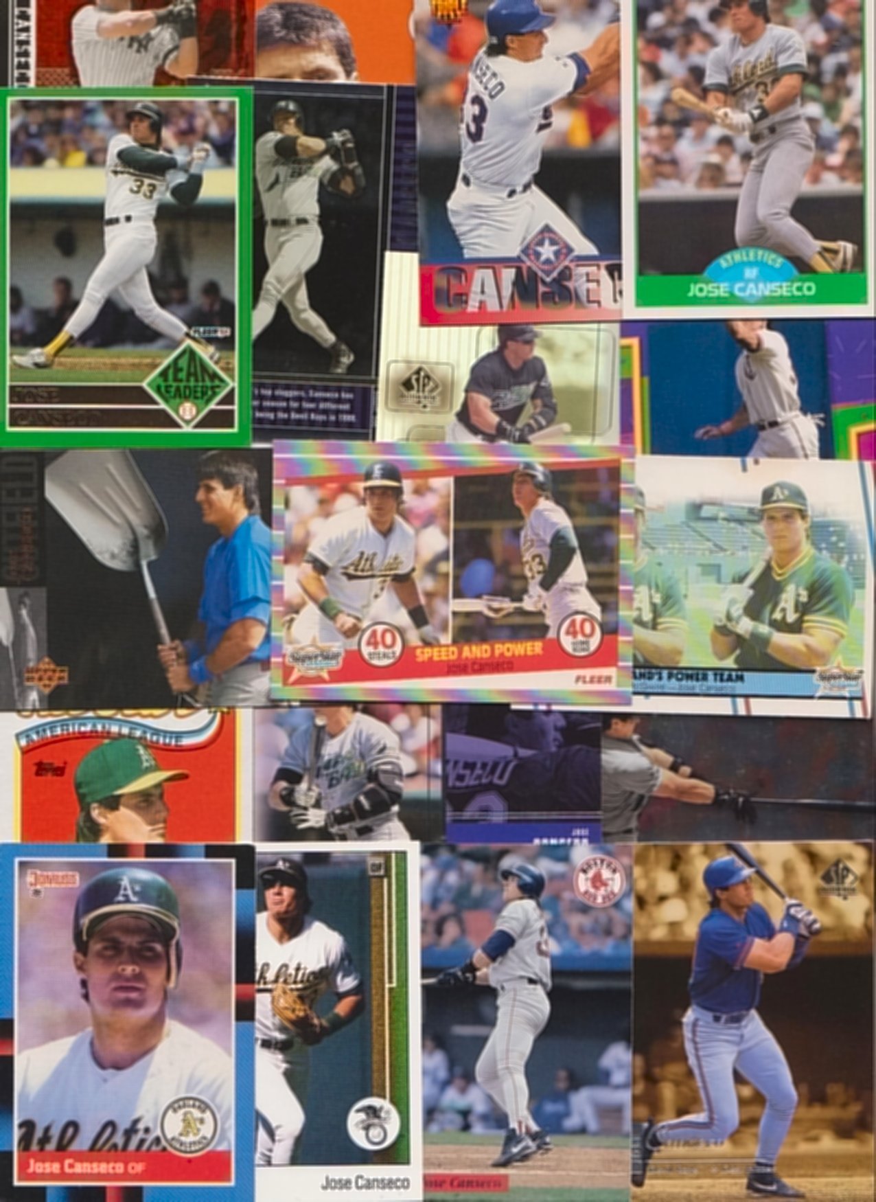 Vintage Jose Canseco Baseball Cards Collection - 50 Unique MLB Trading Cards for Collectors & Fans | Perfect for Sports Memorabilia Displays, Gift Giving, and Investment