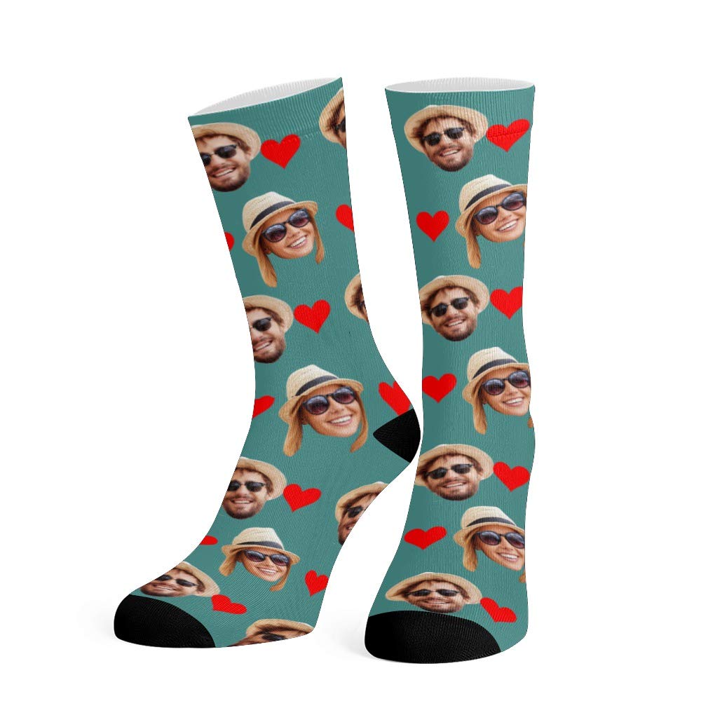 Custom Photo Face Socks - Personalized Couple Socks for Men & Women - Funny Novelty Gift for Anniversary, Valentine's Day - Wear for Date Nights, Gifts & Special Occasions