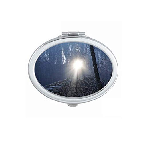 DIYthinker Portable Foldable Double-Sided Makeup Mirror with Dark Forestry Scenery - Perfect for Travel, Vanity & Science Nature Lovers
