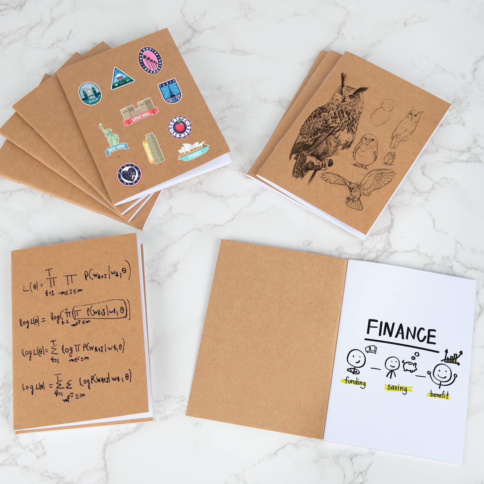 100-Pack Mini Kraft Paper Notebooks - Unlined A6 Blank Notebooks (4.1