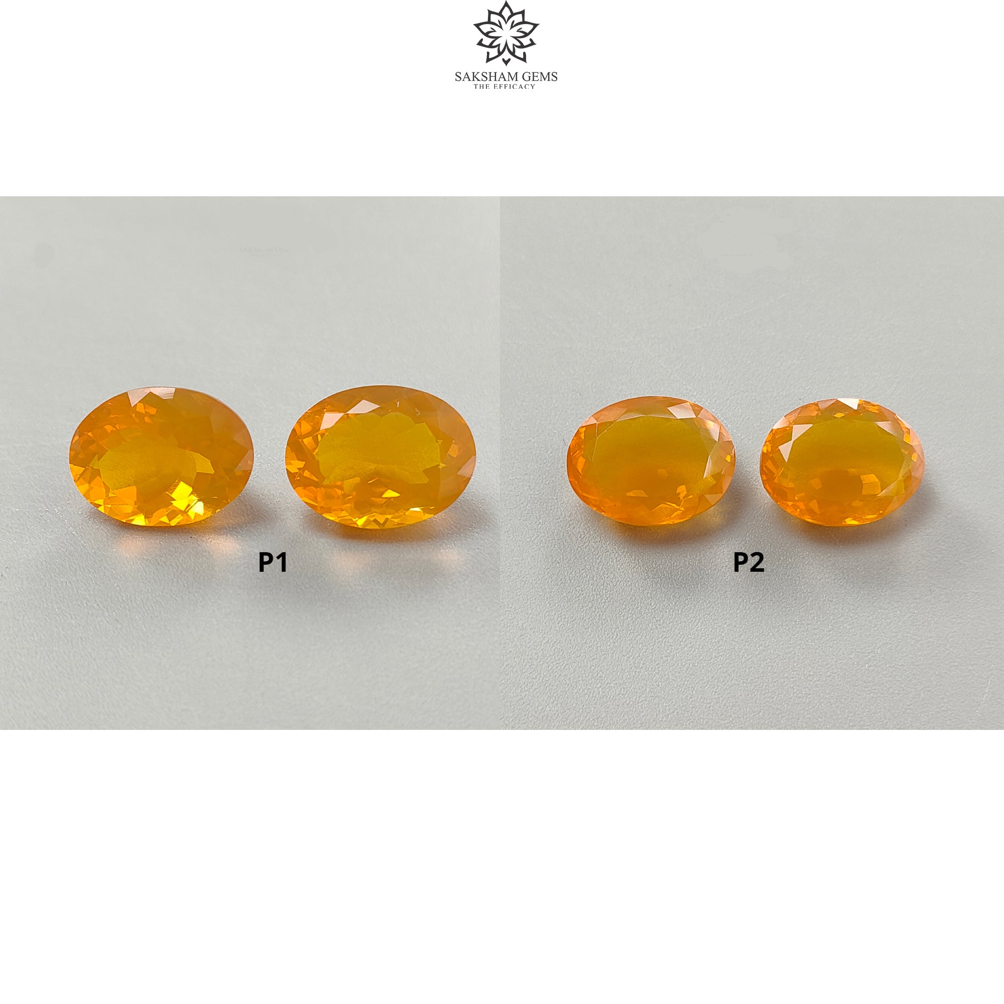 Natural Certified Mexican Yellow Fire Opal Gemstone - 16x12mm Oval Faceted Cut, Untreated Pair for Jewelry Making | Perfect for Rings, Earrings & Pendants