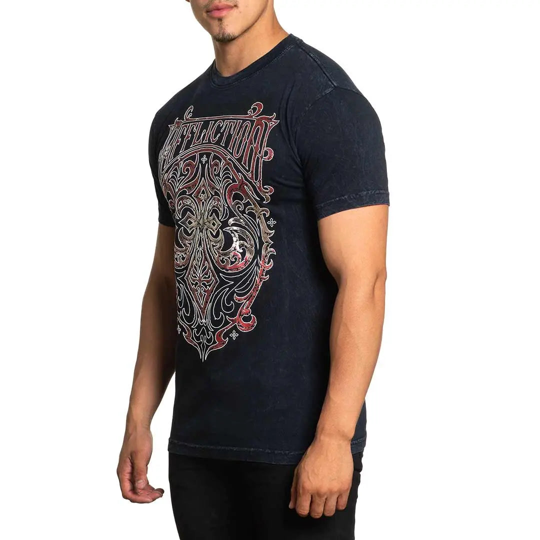 Affliction Men's Marblesmith Graphic T-Shirt - Soft Cotton Short Sleeve Tee for Casual Wear, Street Style & Rock Concerts