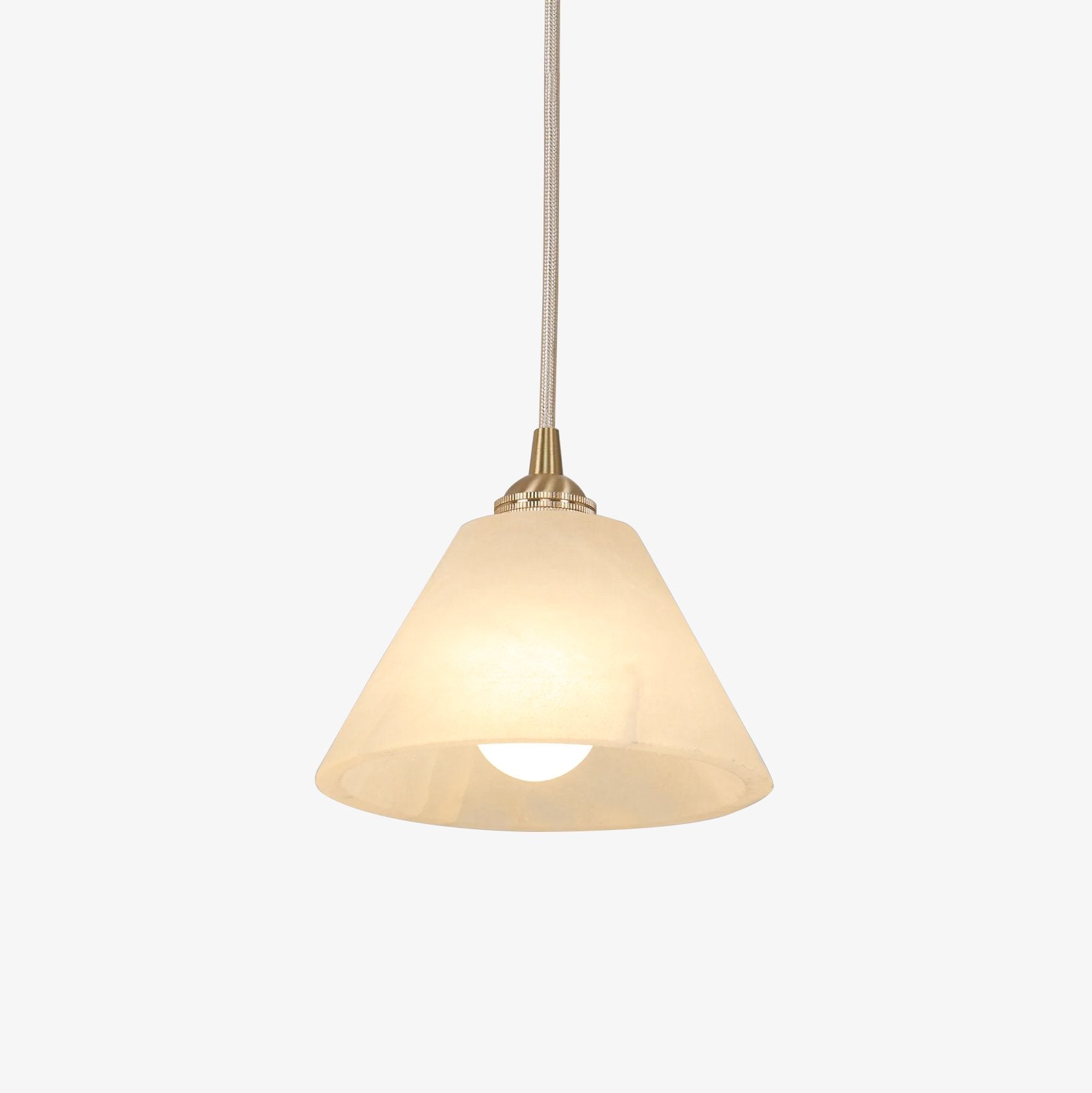 Vintage Conical Brass Pendant Light - Industrial Style Ceiling Fixture for Dining Room, Kitchen Island or Bedroom Lighting