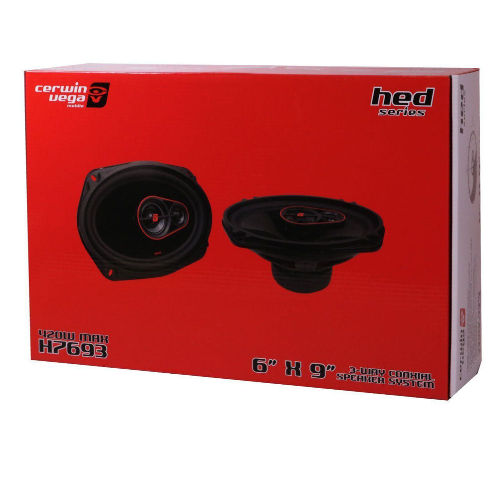 Cerwin Vega H 7693 840W Max 140W RMS 6x9 Inch HED Series 3-Way Coaxial Car Speakers - Premium Sound for Cars, Trucks & SUVs - Perfect for Road Trips, Commuting & Music Lovers