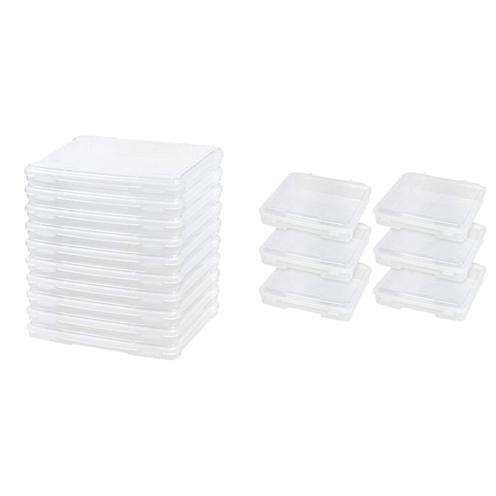 IRIS Slim Portable Project Case - 10 Pack Clear Plastic Storage Boxes for Organizing Crafts, Office Supplies & Small Items | Compact & Durable | Perfect for Home, Office & School Organization