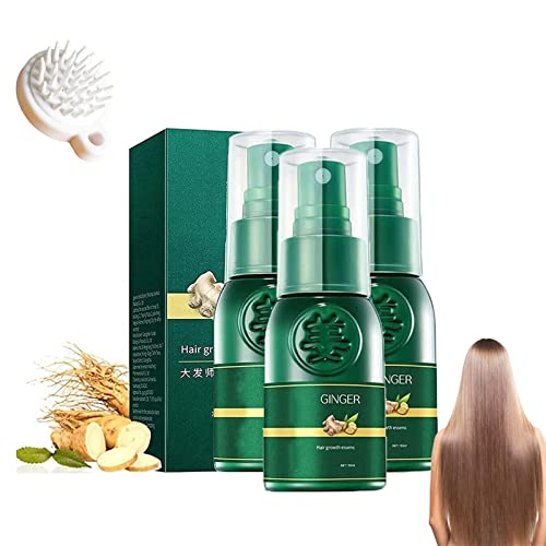 ShougaGRO Japanese Hair Growth Spray - Hyaluronic Korea Ginseng Hair Regrowth Serum with Botanikx Essence | 7-Day Ginger Hair Growth Treatment | Shouga Kingu Hair Oil (3-Pack) for Thinning Hair & Scalp Care | Perfect for Daily Use, Post-Chemo Recovery & Natural Hair Regrowth