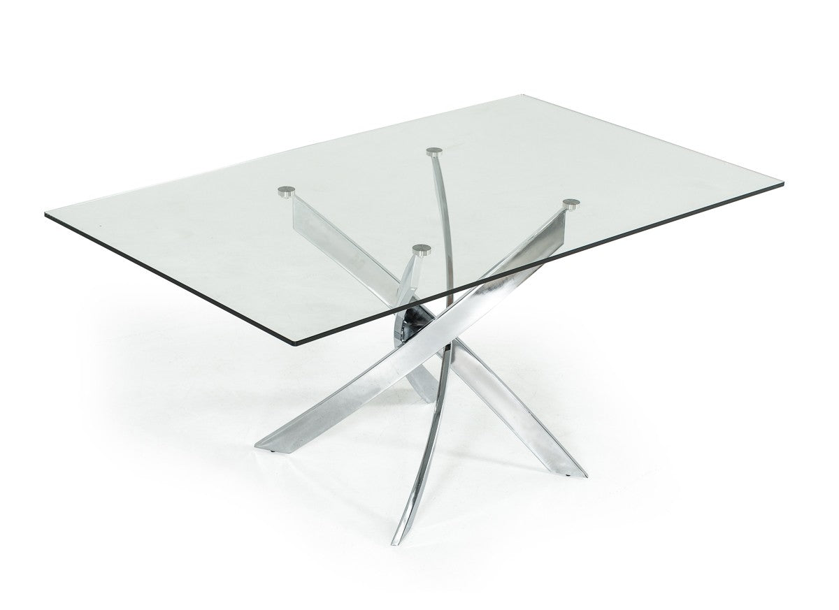 Modern Glass Dining Table Set - Tempered Glass Top with Sturdy Metal Base for Kitchen, Dining Room & Small Spaces - Perfect for Family Meals & Entertaining Guests
