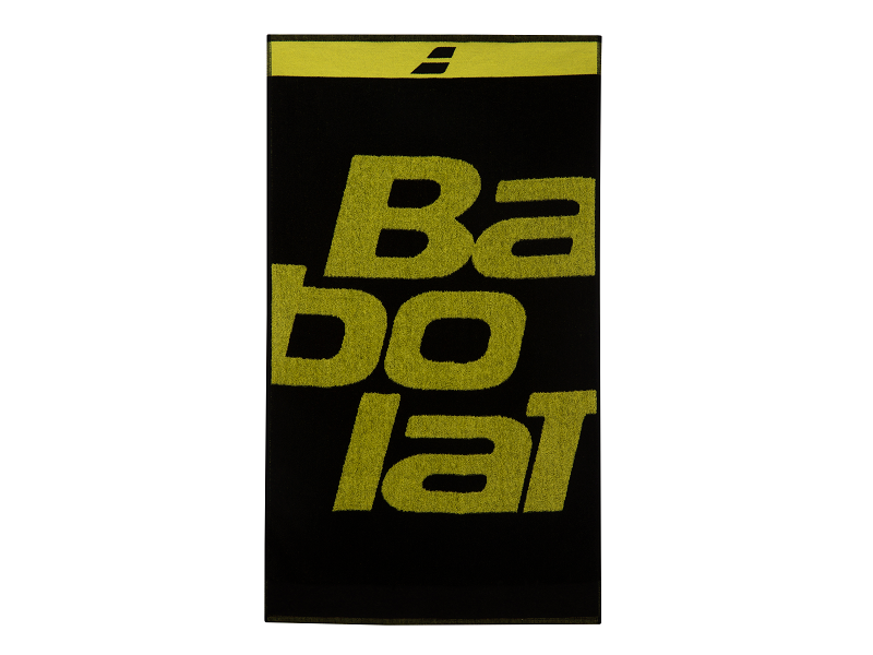 Babolat Medium Tennis Towel - Absorbent & Quick-Drying Sports Towel for Gym, Workout & Tennis Matches (Black/Yellow)