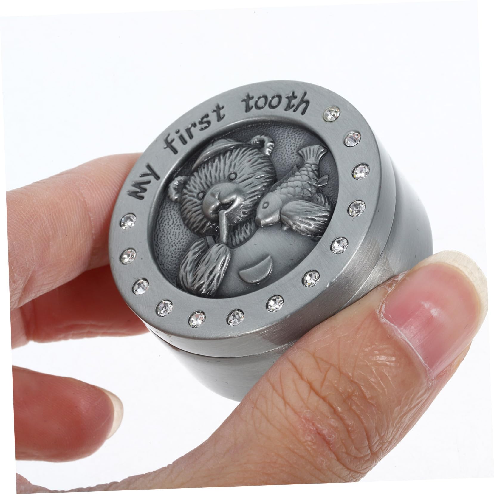 FUNOMOCYA Metal Tooth Storage Box - Small Tooth Holder & Jewelry Organizer Case for Teeth, Rings, Earrings - Perfect for Travel, Home, and Dental Office Use
