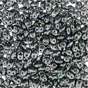 Czech Miniduo Beads 8g Jet Hematite - Premium Jewelry Making Supplies for Bracelets, Necklaces & DIY Crafts