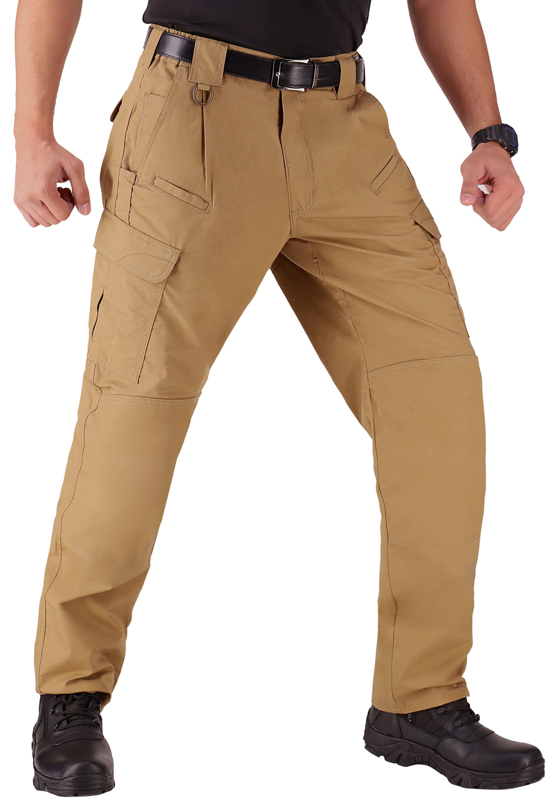 WHITEDUCK Men's Tactical Pants - Ripstop Stretch Water Resistant Cargo Work Pants with 13 Pockets - Military, Hiking, Outdoor, Camping, Workwear, Tactical Gear - Perfect for Hiking, Construction Work, and Outdoor Adventures