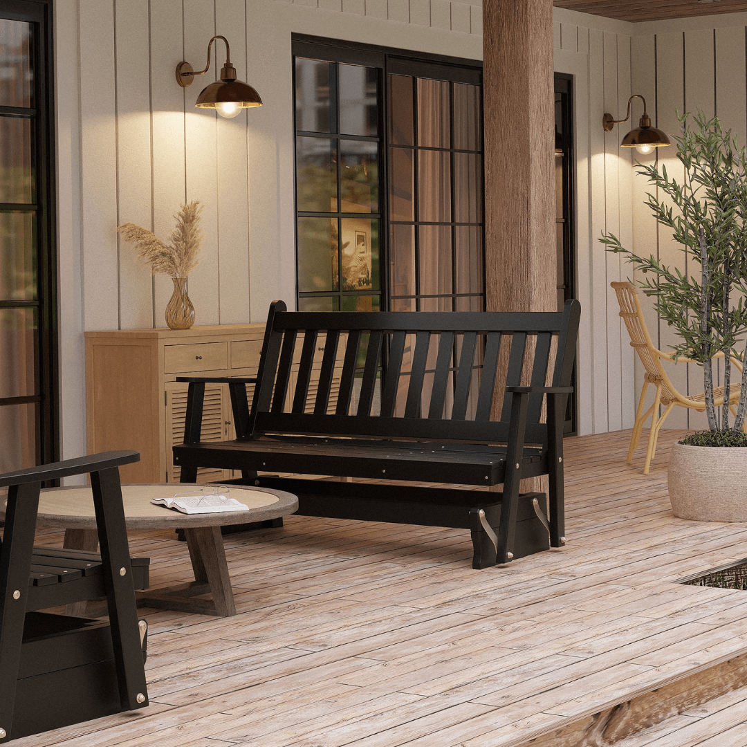 Keystone Amish Co. Franklin Porch Glider - Handcrafted Wooden Porch Swing for Outdoor Relaxation | Perfect for Patio, Deck, Garden & Backyard