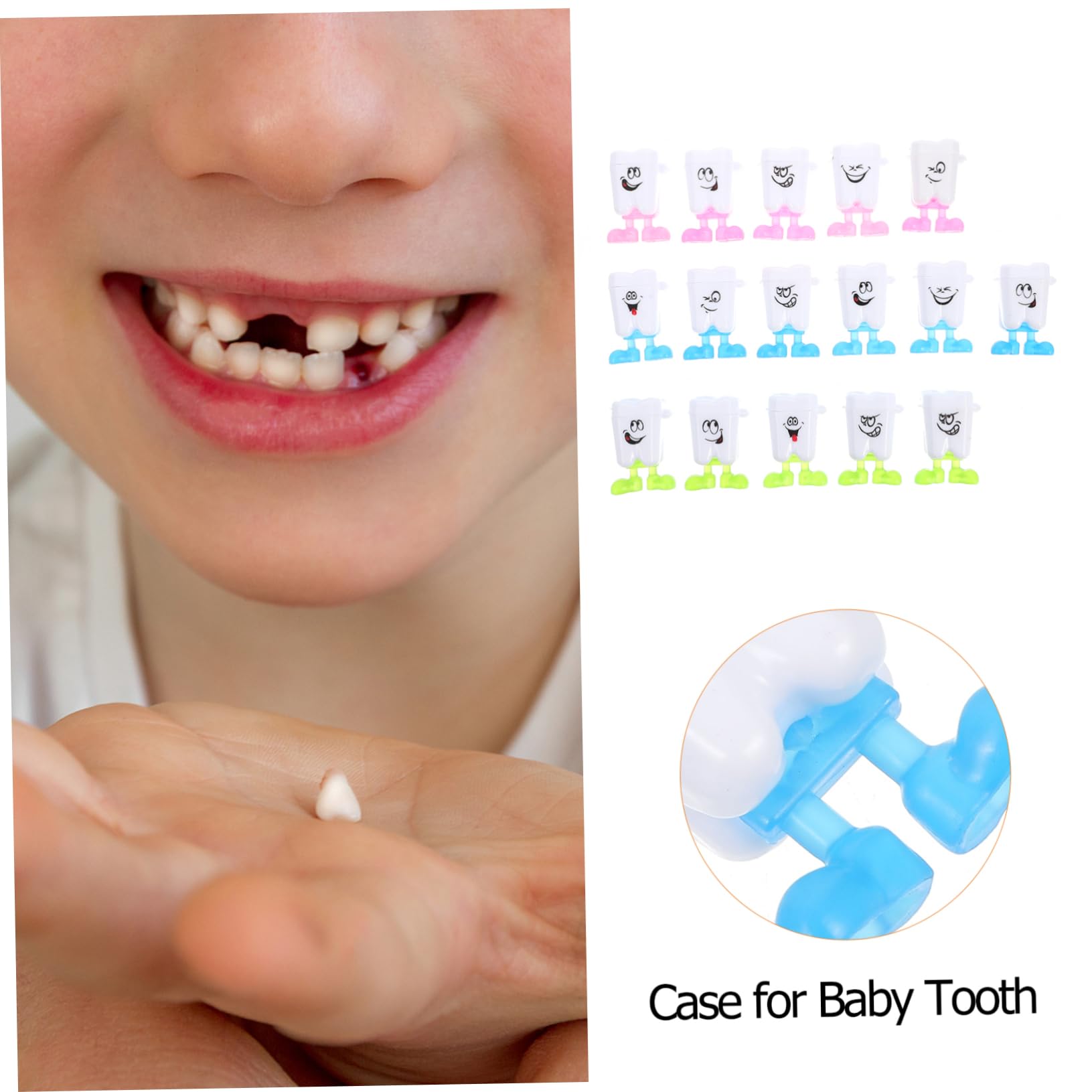 RORPOIR 200 Pcs Plastic Tooth Storage Box - White Dental Organizer Case for Dentures, Braces & Retainers | Perfect for Travel, Home & Dental Office Use