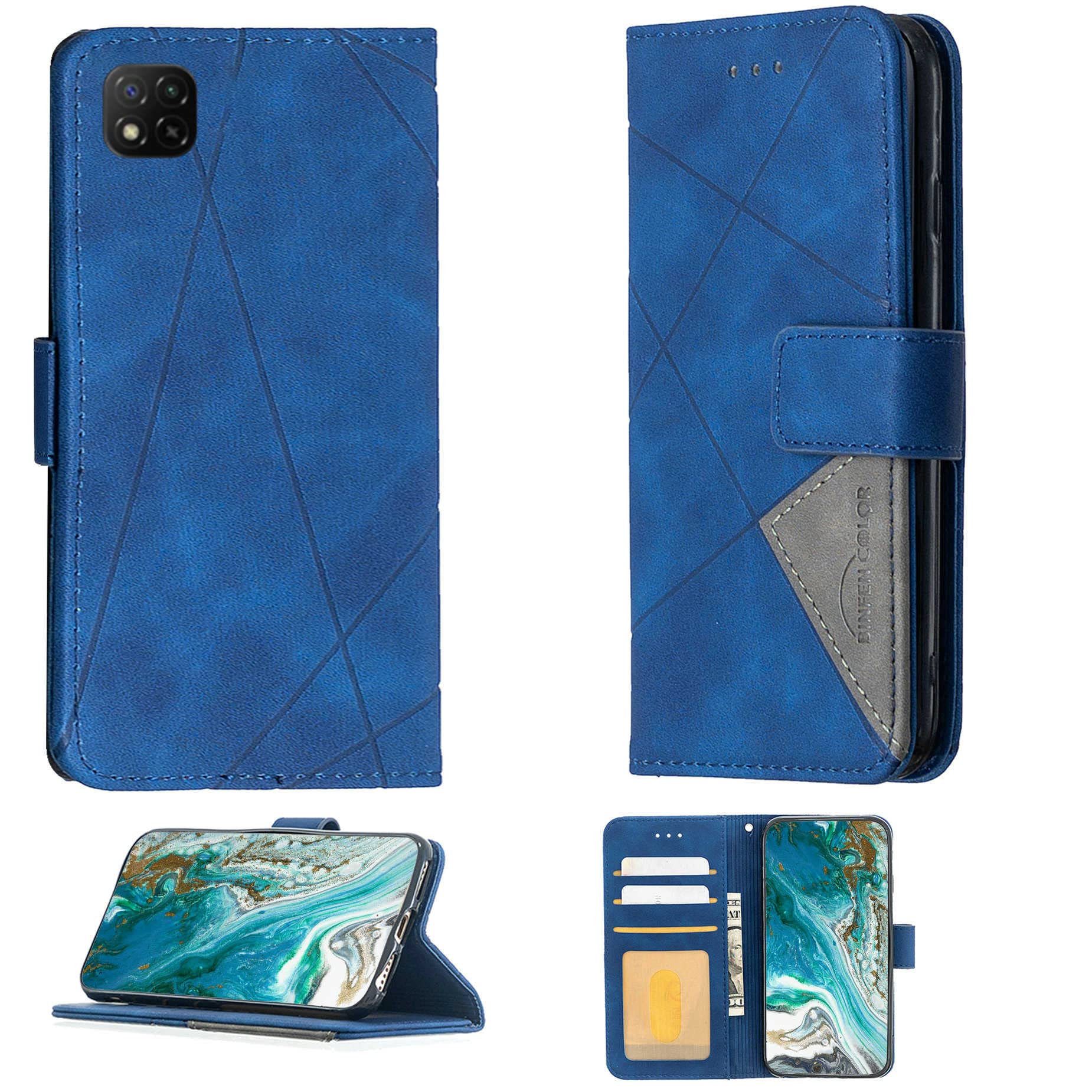 Aroepurt Flip Stand Magnetic Wallet Case Compatible with Xiaomi Redmi 9 Activ - PU Leather Kickstand Phone Cover (BF525-LAN) | Perfect for Work, Travel & Daily Protection