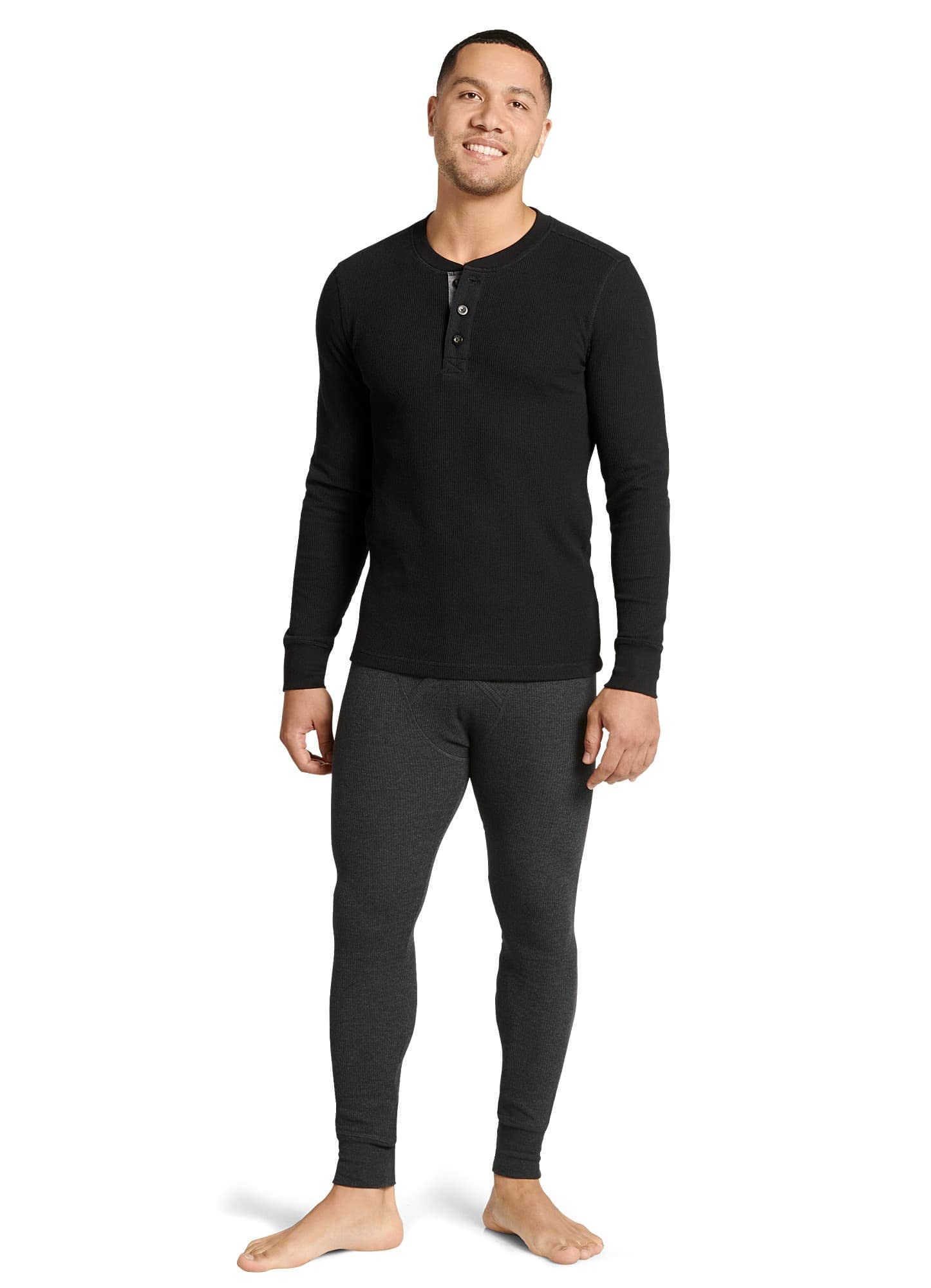 Jockey Men's Baselayer Long Sleeve Waffle Henley Shirt - Thermal Underwear for Cold Weather, Moisture Wicking & Breathable - Perfect for Winter Sports, Hiking & Layering