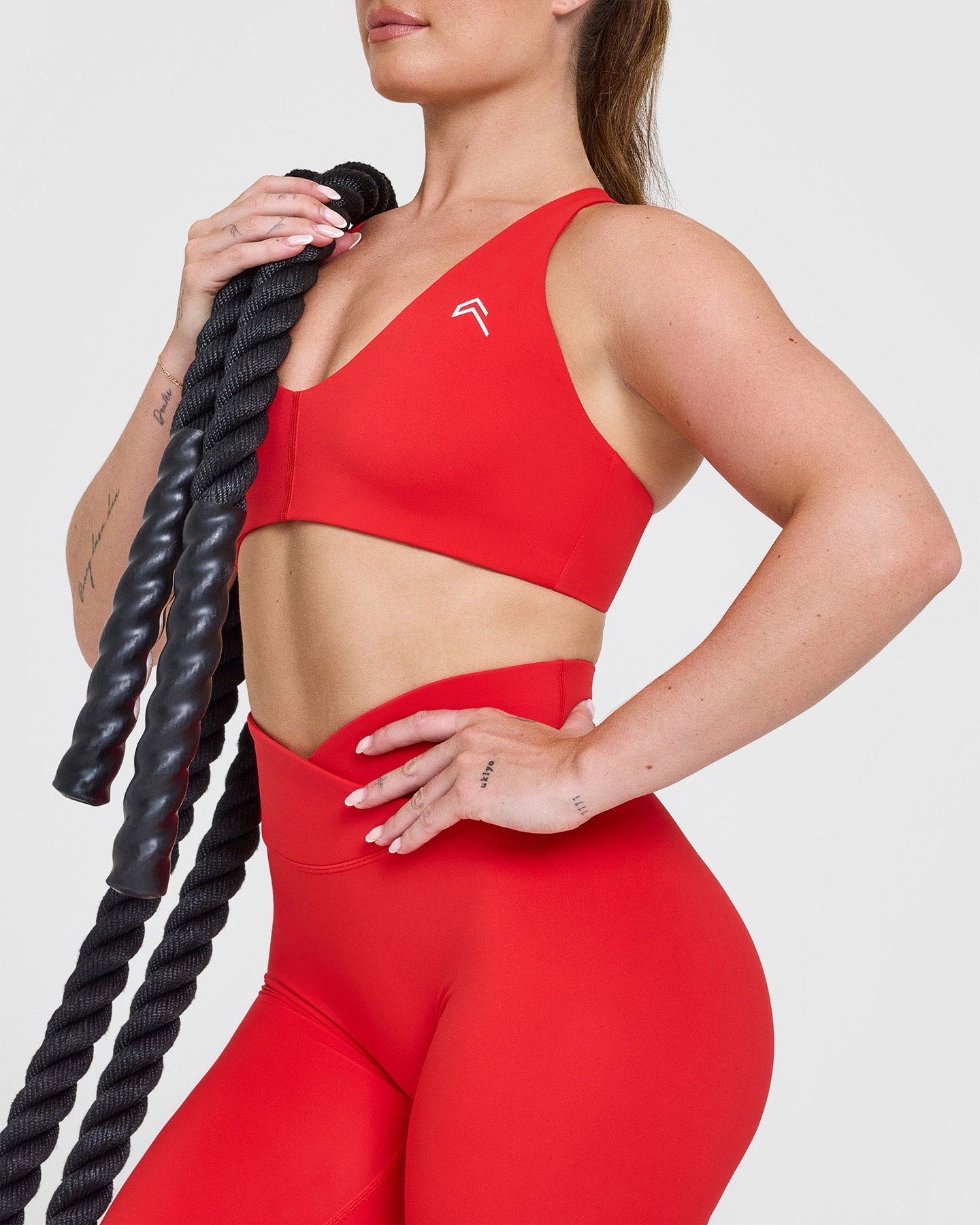 Unified Wrap Leggings for Women - Muscle Mommy Red Workout Leggings | Perfect for Yoga, Gym & Running