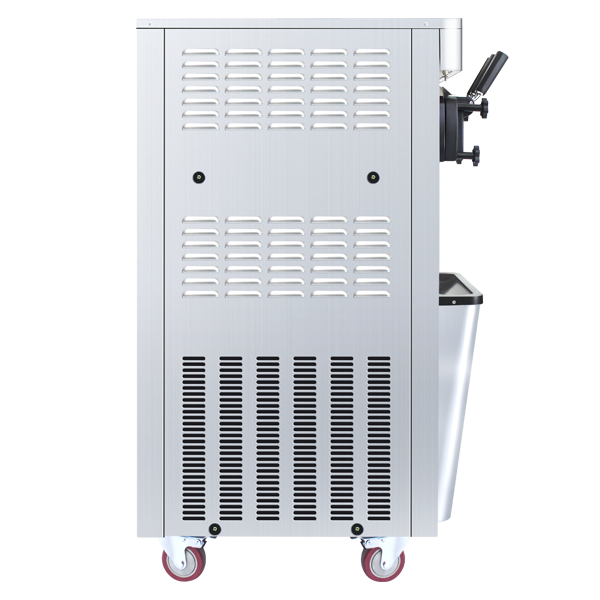 Commercial Soft Serve Ice Cream Machine - 25-30L/H Production, 2000W Power, 2x6L Hoppers for Restaurants & Snack Shops - Triple Flavor Dispenser for Dessert Bars, Cafes & Ice Cream Parlors