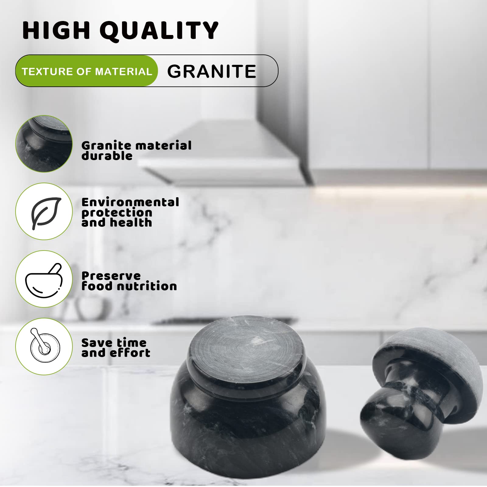 Premium Marble Mortar and Pestle Set - 3.7 Inch Mushroom-Shaped Pill Crusher, Spice Grinder & Manual Coffee Grinder (1/2 Cup Capacity) - Perfect for Kitchen, Pharmacy & Herbal Medicine Preparation