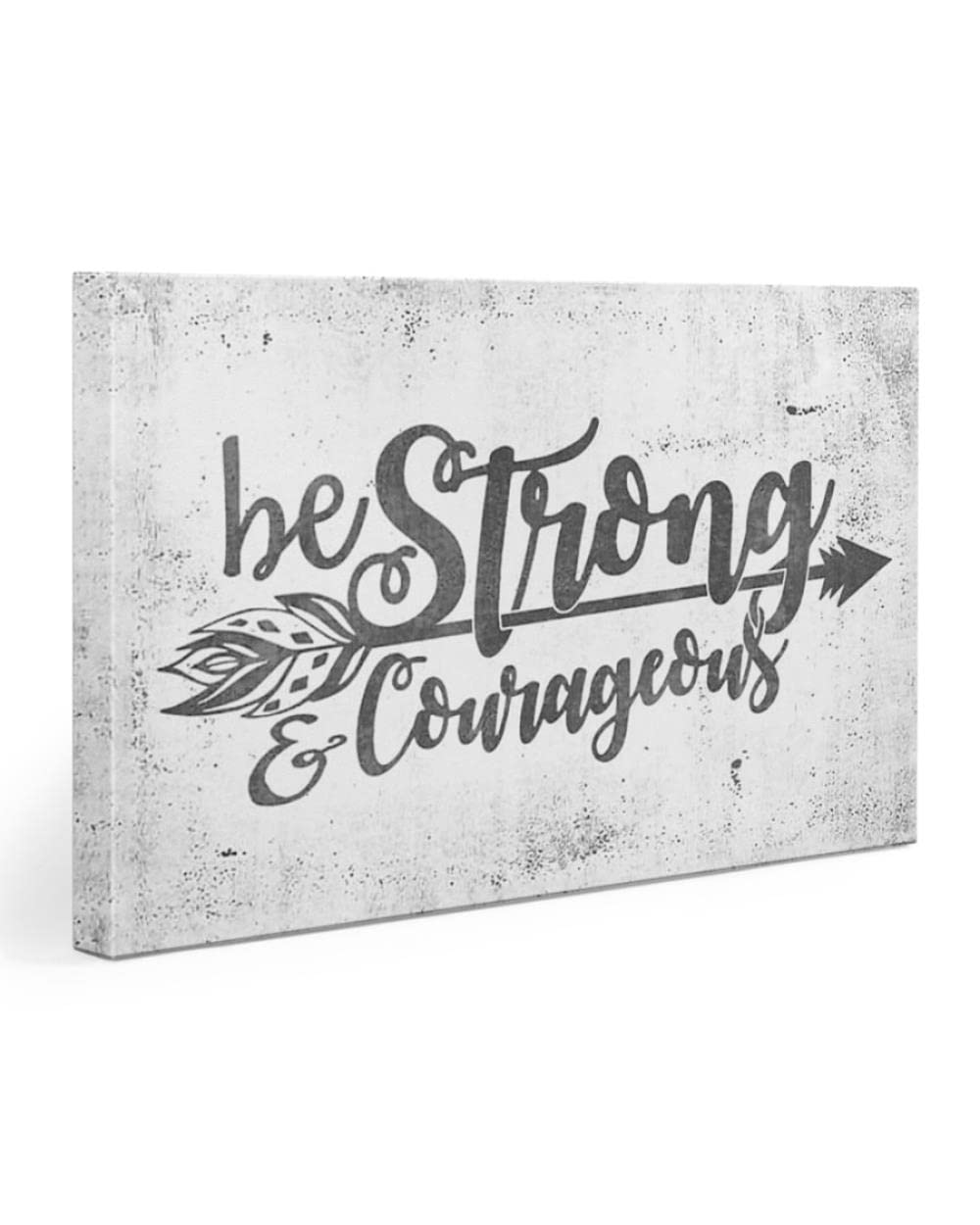 Be Strong & Courageous Christian Wall Art Canvas - Jesus & God Inspired Scripture Decor for Home, Church & Office - Meaningful Horizontal Canvas Print with Bible Verse - Perfect for Living Room, Bedroom & Prayer Space