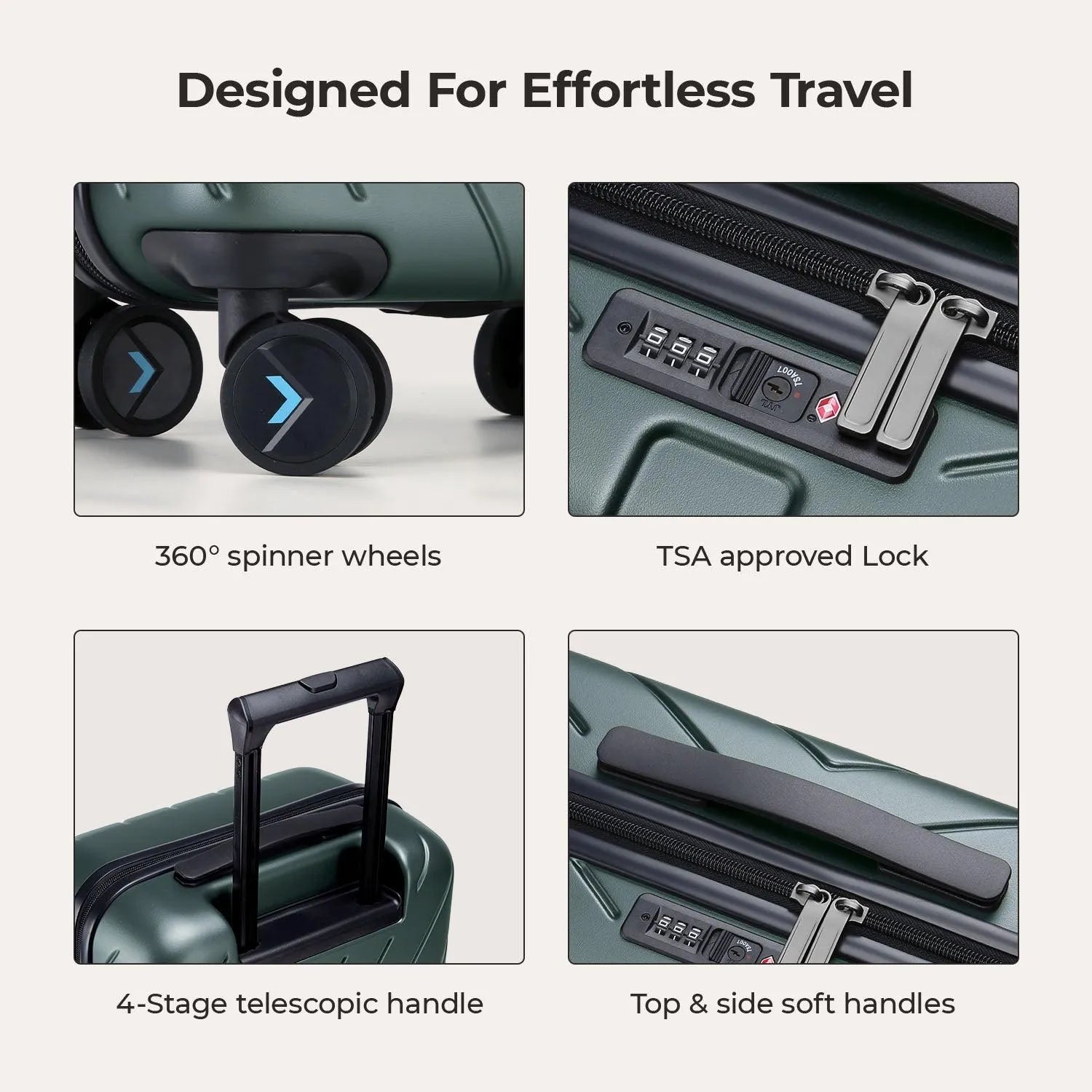 Daren 16-20 Inch Lightweight Hardside Carry On Luggage - Perfect for Air Travel, Business Trips & Weekend Getaways