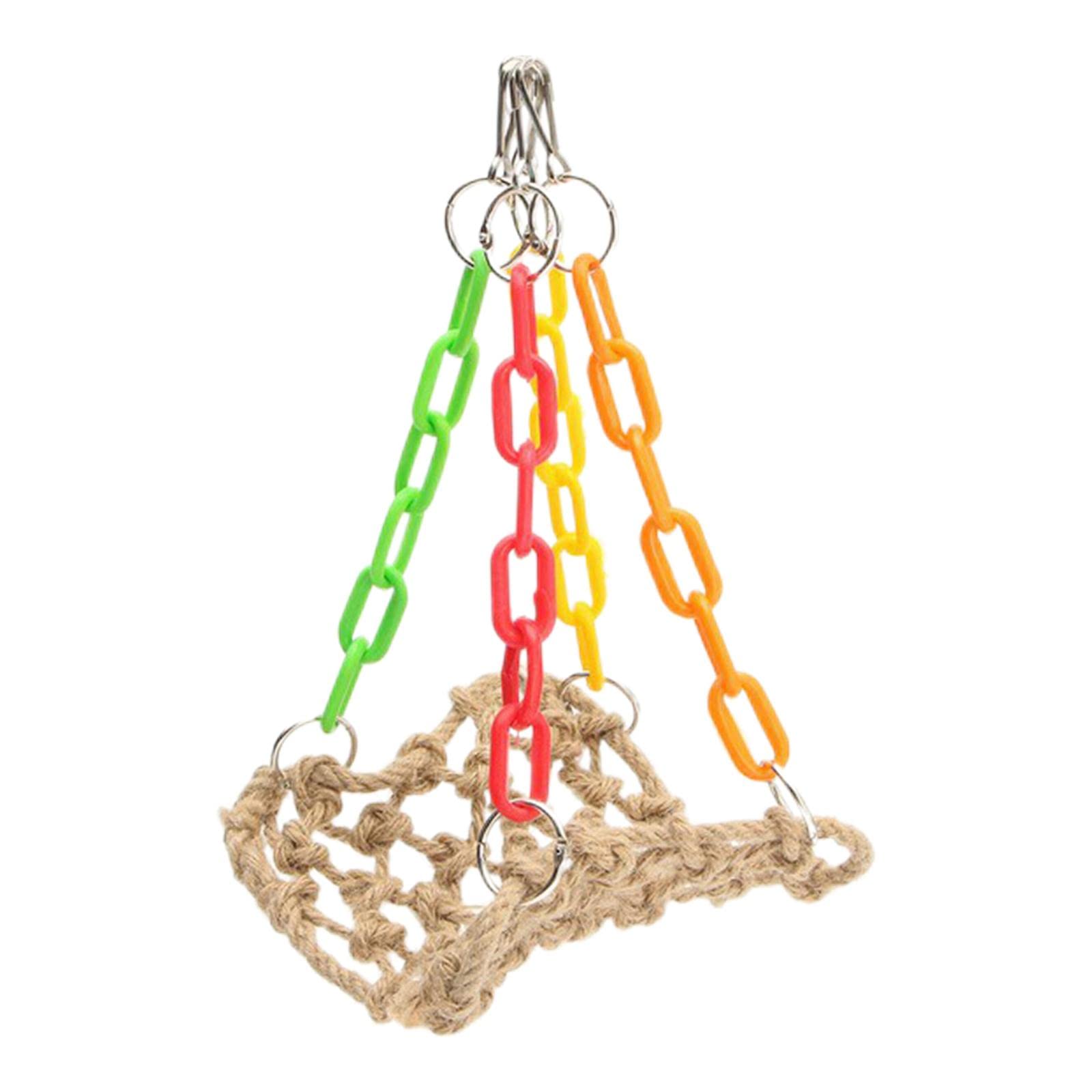 SunniMix Bird Hammock Swing - Chew Toy for Parrots, Parakeets, Budgies & Cockatiels - Hanging Cage Accessory for Small Birds to Play & Relax - Durable Perch for Bird Cages - Perfect for Playtime, Napping and Mental Stimulation