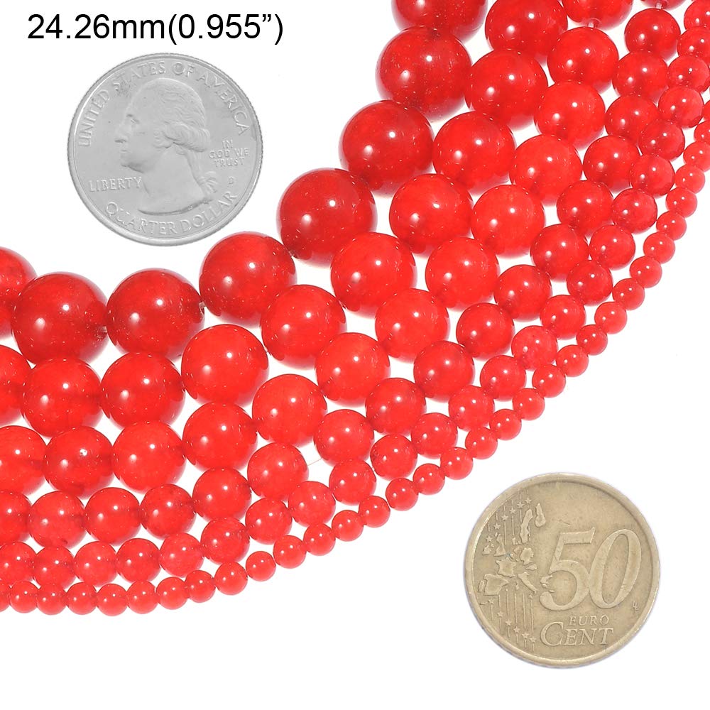 6mm Natural Red Chalcedony Agate Gemstone Round Loose Beads - Healing Crystal Energy Stone for Jewelry Making, DIY Bracelets & Necklaces (1 Strand 15