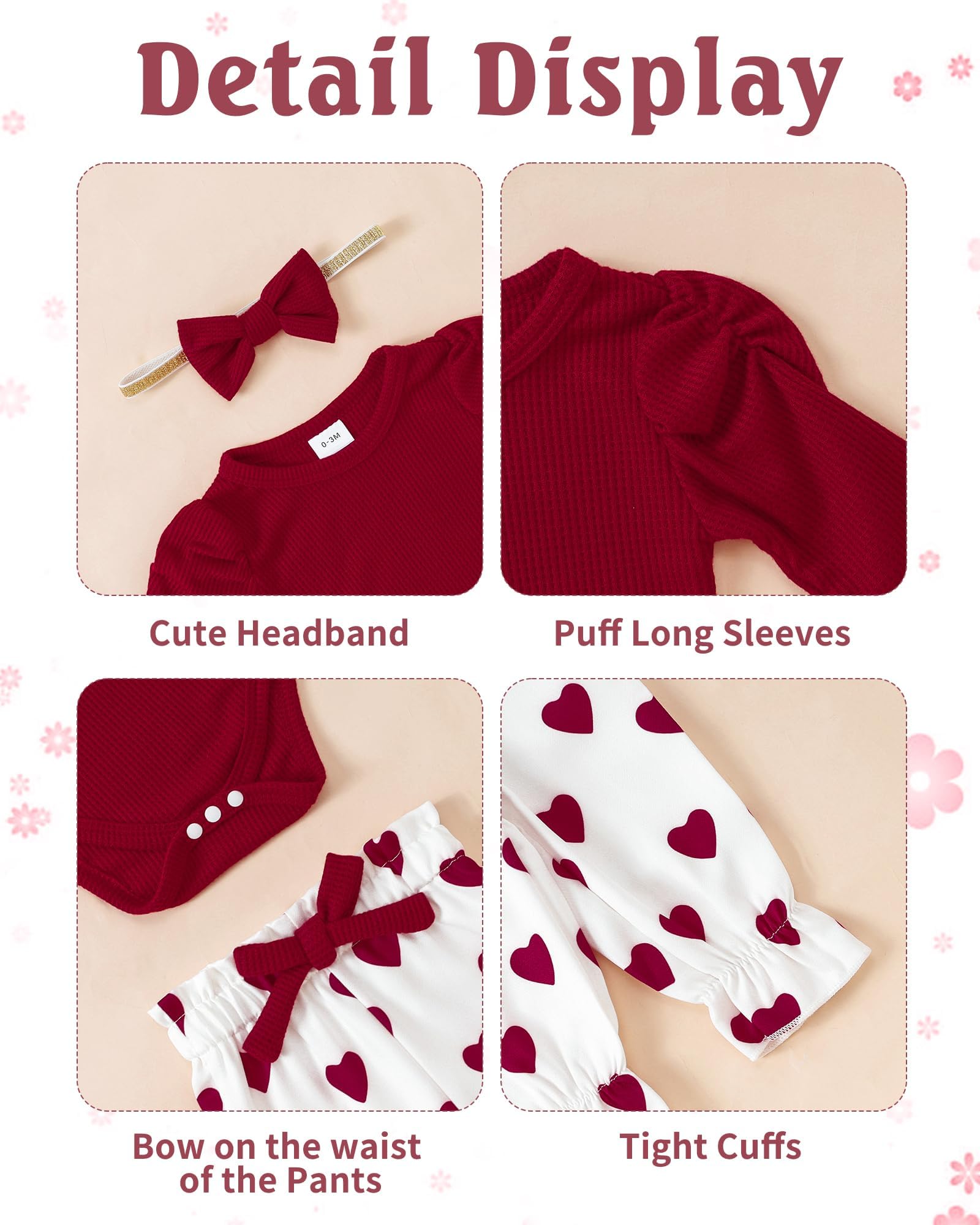 Mioglrie Newborn Baby Girl Outfits - Soft Cotton Floral Romper & Pants Set | Cute Infant Clothes for Girls | Perfect for Photoshoots, Playdates & Special Occasions