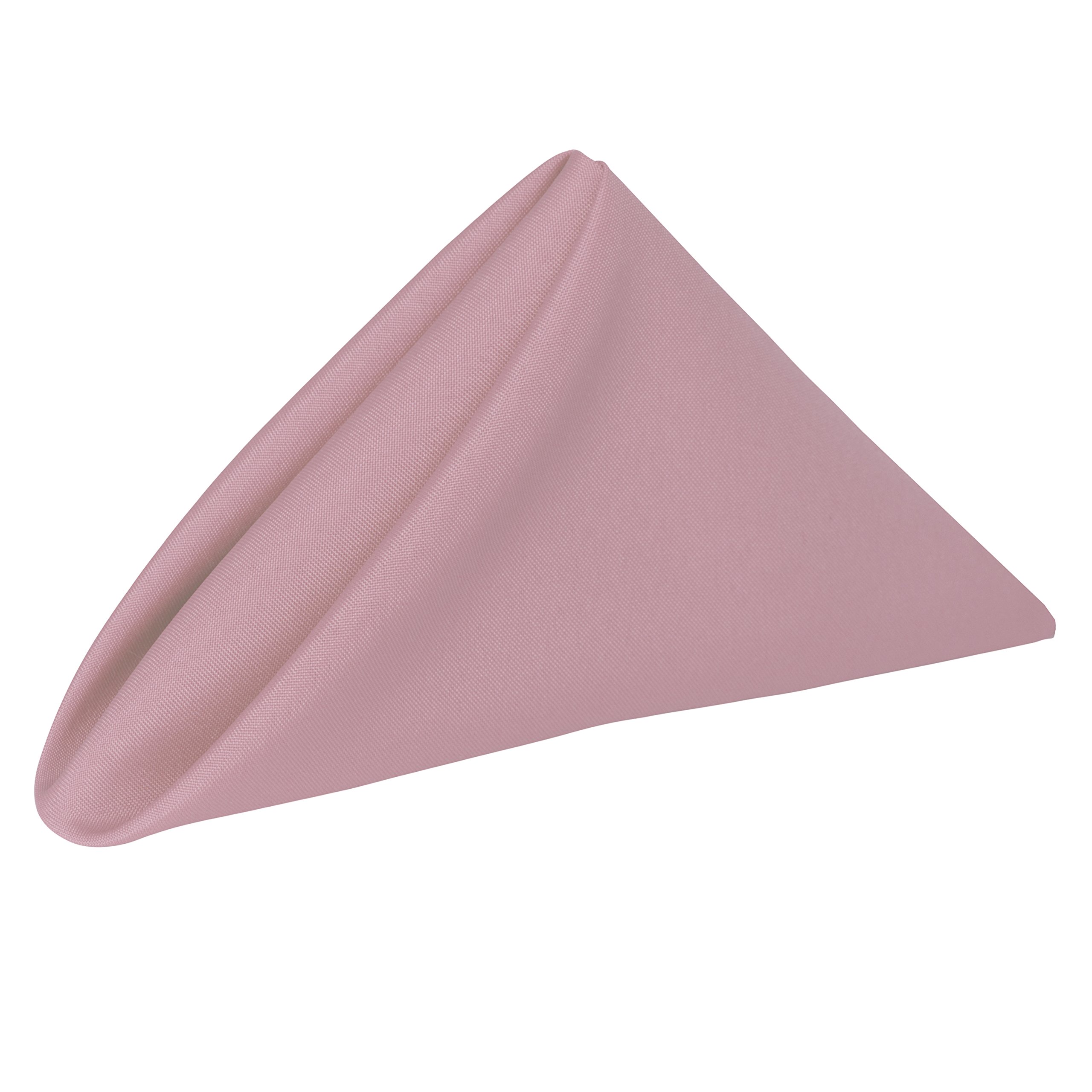 5 Dozen 20x20 Inch Polyester Cloth Dinner Napkins in Dusty Rose Pink - Premium Textile for Elegant Dining, Weddings & Special Occasions