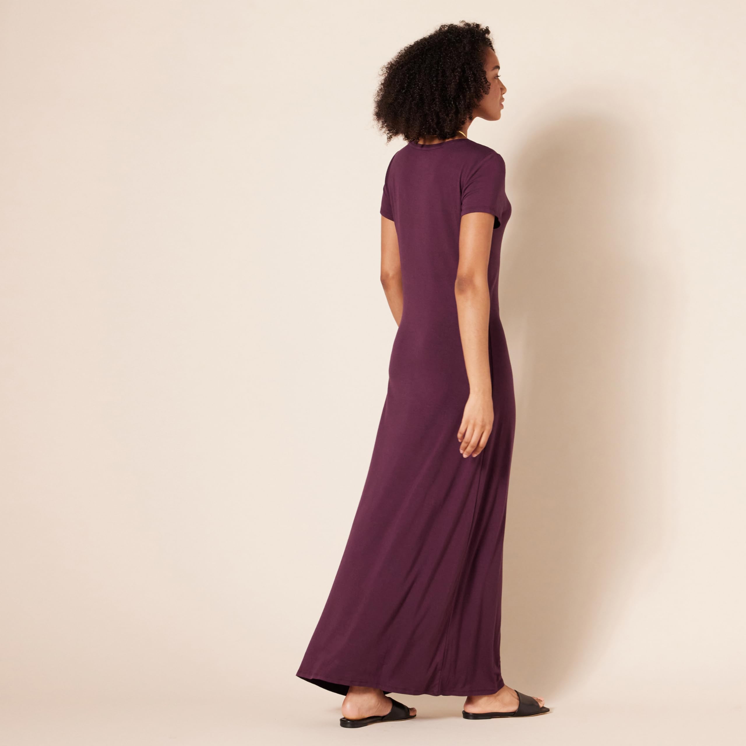 Amazon Essentials Women's Short-Sleeve Maxi Dress - Flowy Casual Summer Dress with Pockets, Plus Size Options | Perfect for Beach Vacations, Date Nights & Outdoor Parties