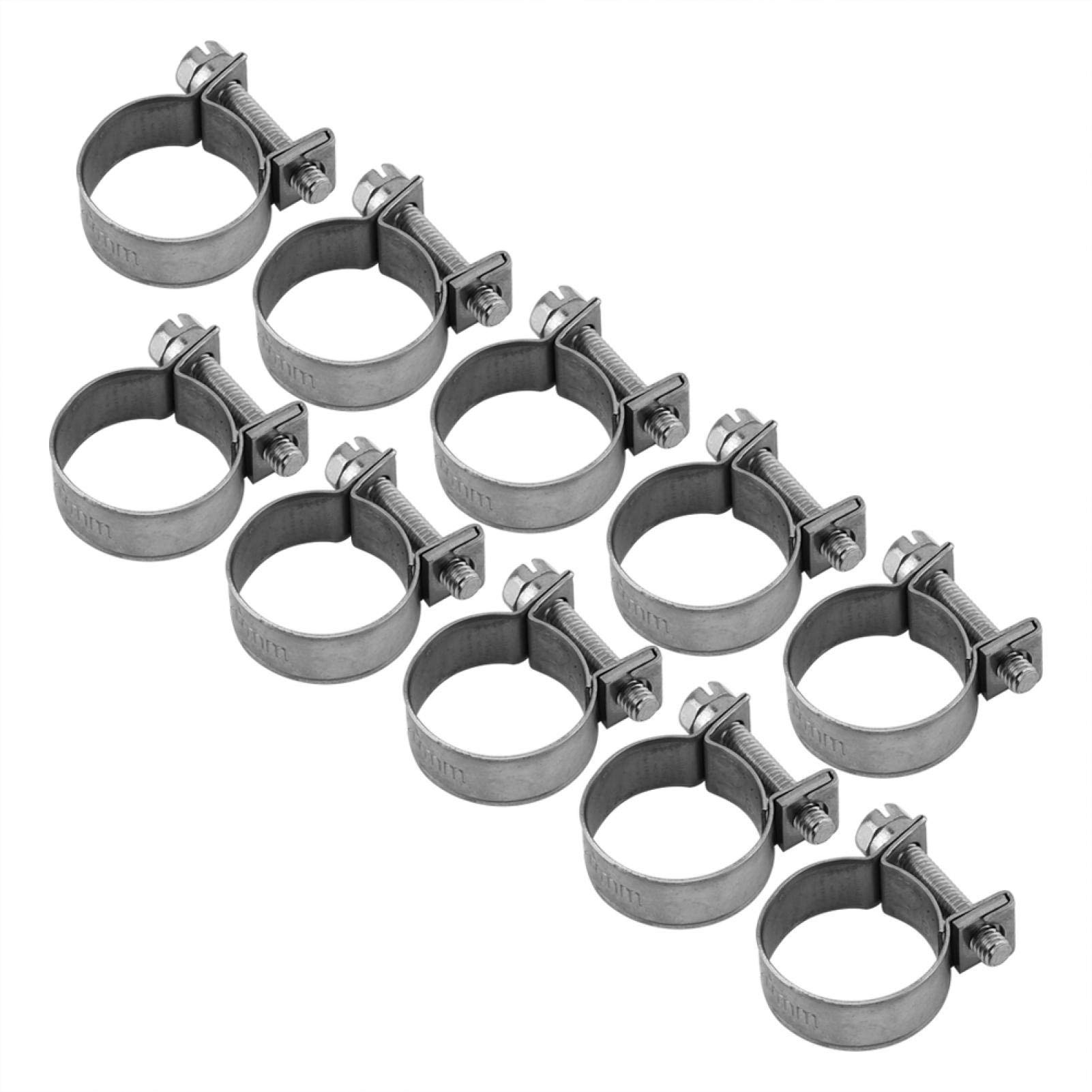 Premium 304 Stainless Steel Hose Clamps - Heavy Duty Rustproof Hose Clips for Air & Water Pipes (18-20mm) - Ideal for Automotive, Plumbing, and Industrial Applications