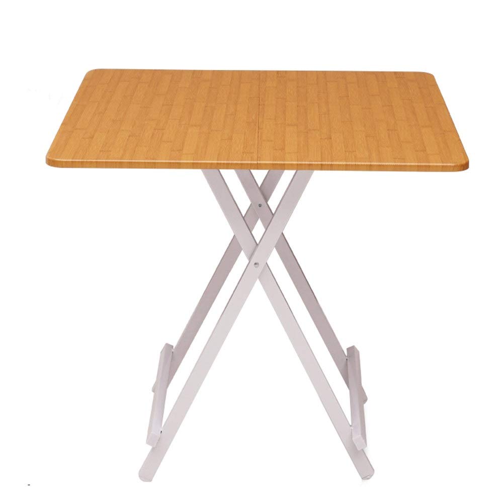 Portable Folding Camping Table - 60x60x55cm Lightweight Outdoor Picnic Table with Bamboo Grain Finish | Perfect for Backyard BBQs, Beach Trips & Tailgating Parties