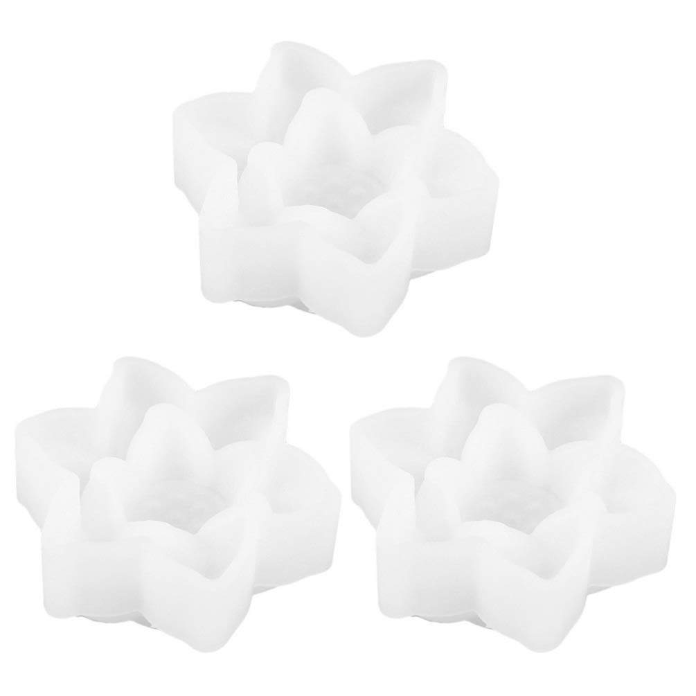 EXCEART 3-Piece Silicone Resin Tray Molds for DIY Crafts - Rose & Lotus Flower Shaped Jewelry, Soap, Candle Making Molds - Perfect for Home Decor, Wedding Favors, and Gift Making