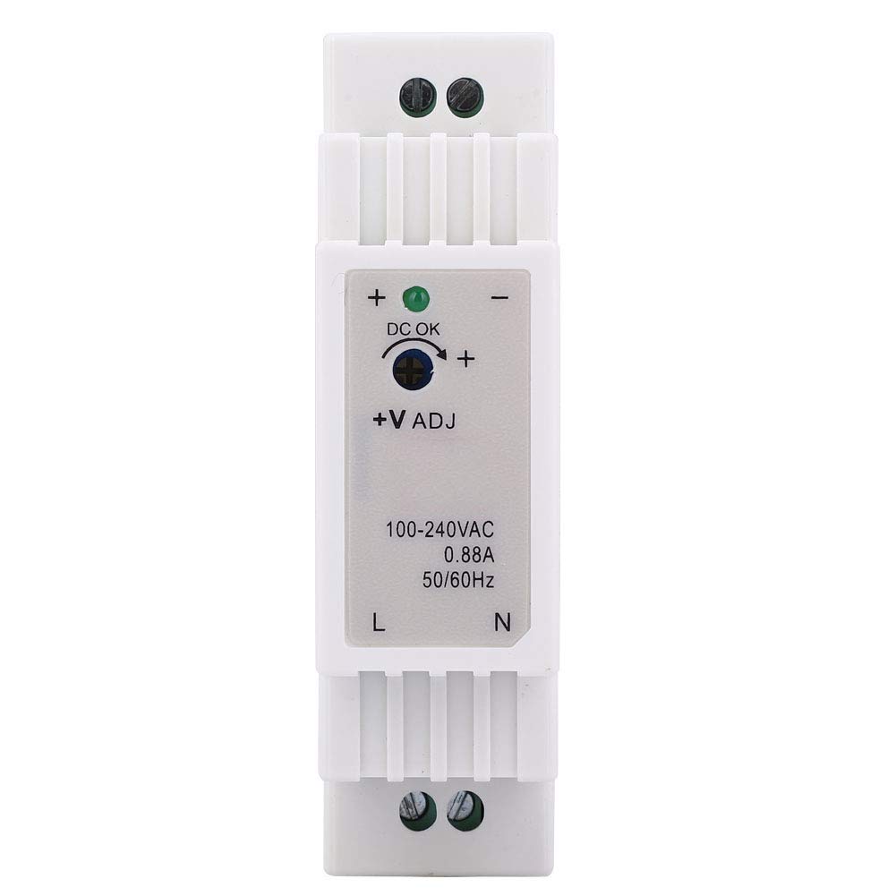 DIN Rail Power Supply 15W 5V 3A, AC/DC 100-240V Input, Single Phase Output Switching Power Supply for Industrial Control Cabinet Equipment - Perfect for Automation Systems, PLCs, and Electrical Enclosures
