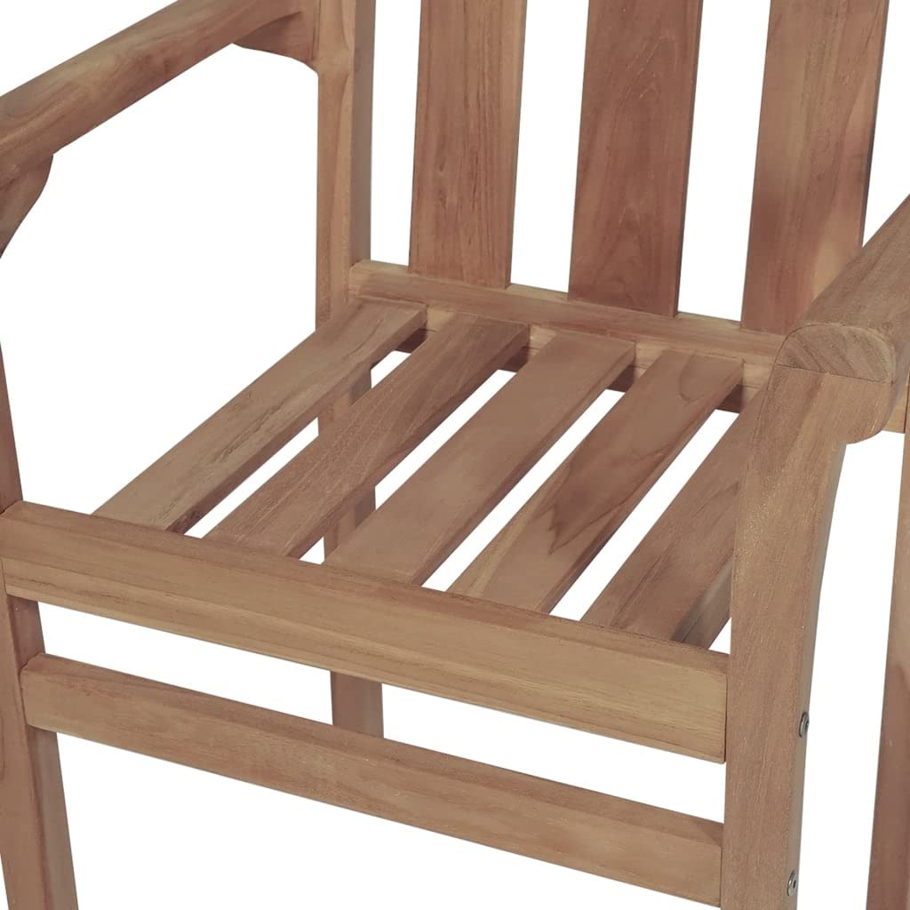 2-Piece Outdoor Patio Chairs Set - Teak Wood Dining Chairs with Taupe Cushions for Porch, Garden, Balcony, Poolside & Backyard | Perfect for Relaxing, Entertaining & Outdoor Dining