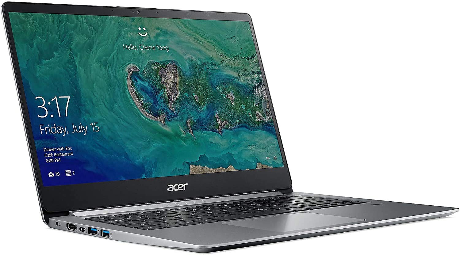 Acer Swift 1 14-inch Full HD Laptop - Intel Pentium Silver N5000 Processor, 4GB RAM, 64GB HDD (SF114-32-P2PK) - Lightweight Notebook for Students, Business & Travel