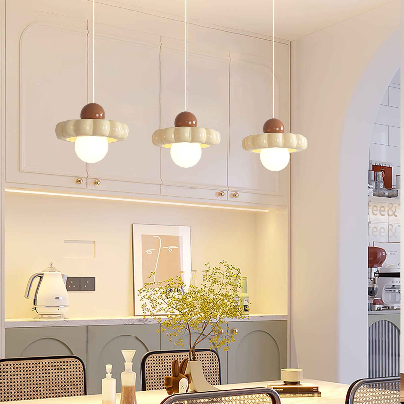 Stylish Cream Cloud Pendant Lamp - Modern Hanging Light Fixture for Bedroom, Living Room & Dining Room Decor