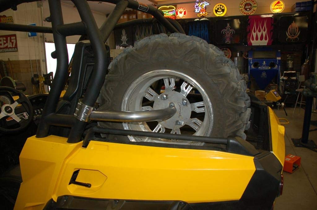 Can Am Commander & Maverick UTV Clamp-On Bed Side Spare Tire Mount | Heavy-Duty Off-Road Accessory | Perfect for Trail Riding, Hunting & Farm Work