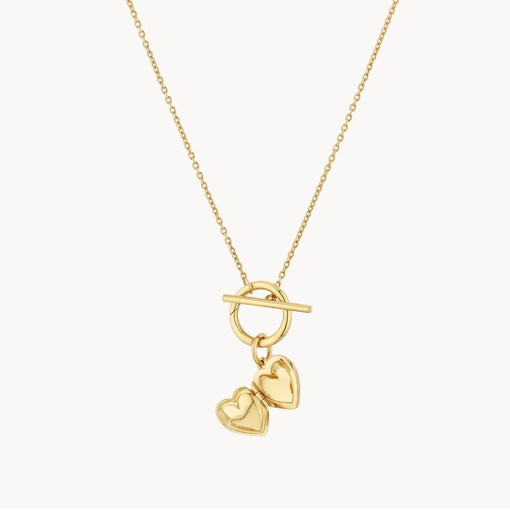 Personalized Engravable Heart Locket Necklace with Chain - Gold Plated Jewelry Gift for Women, Perfect for Valentine's Day, Anniversary & Mother's Day Gifts