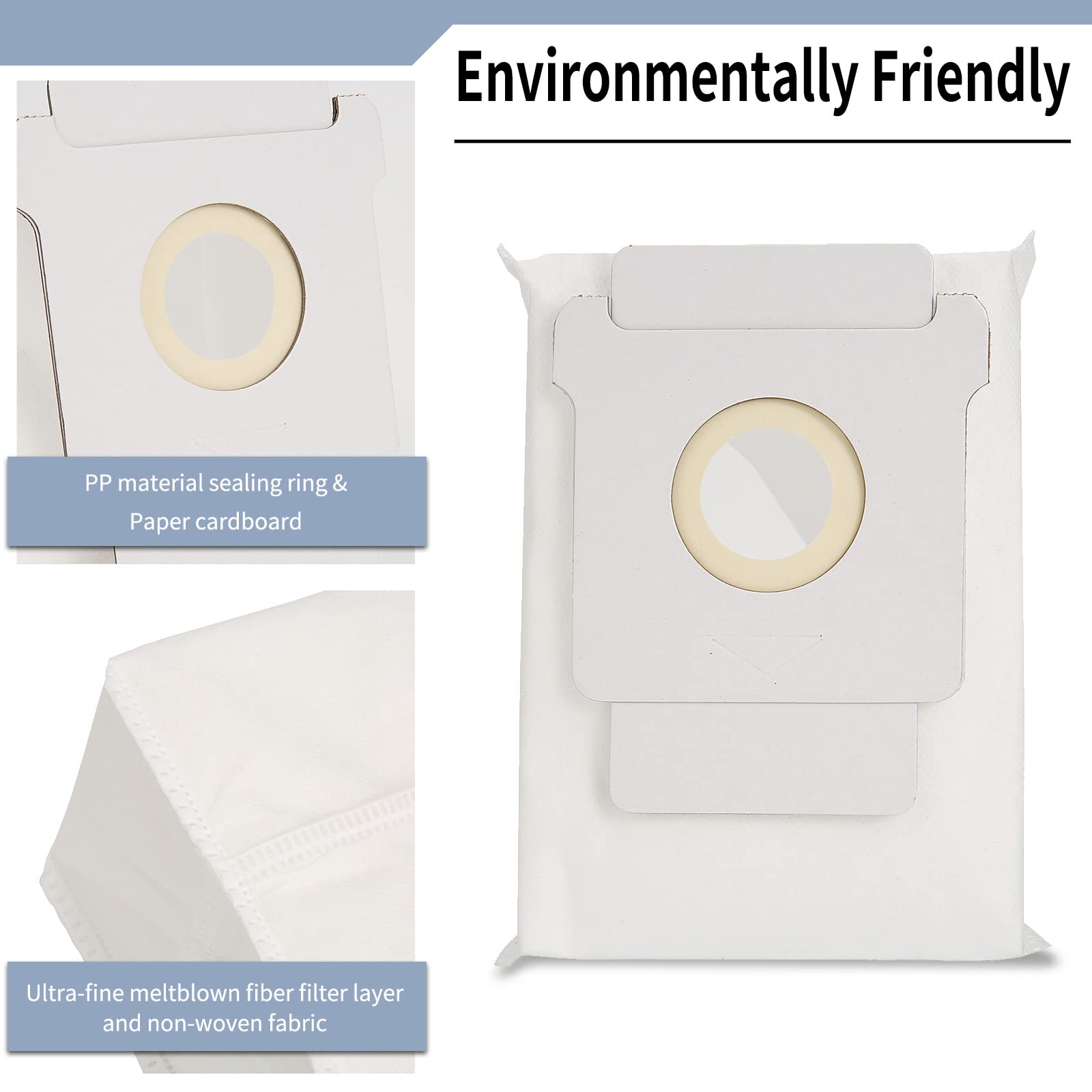 iRobot Roomba i7, i7+, i3+, i6+, i8+, s9+ Vacuum Bags - 10 Pack Replacement Parts for I & S Series Robot Vacuums | Ideal for Pet Hair, Dust & Allergen Collection