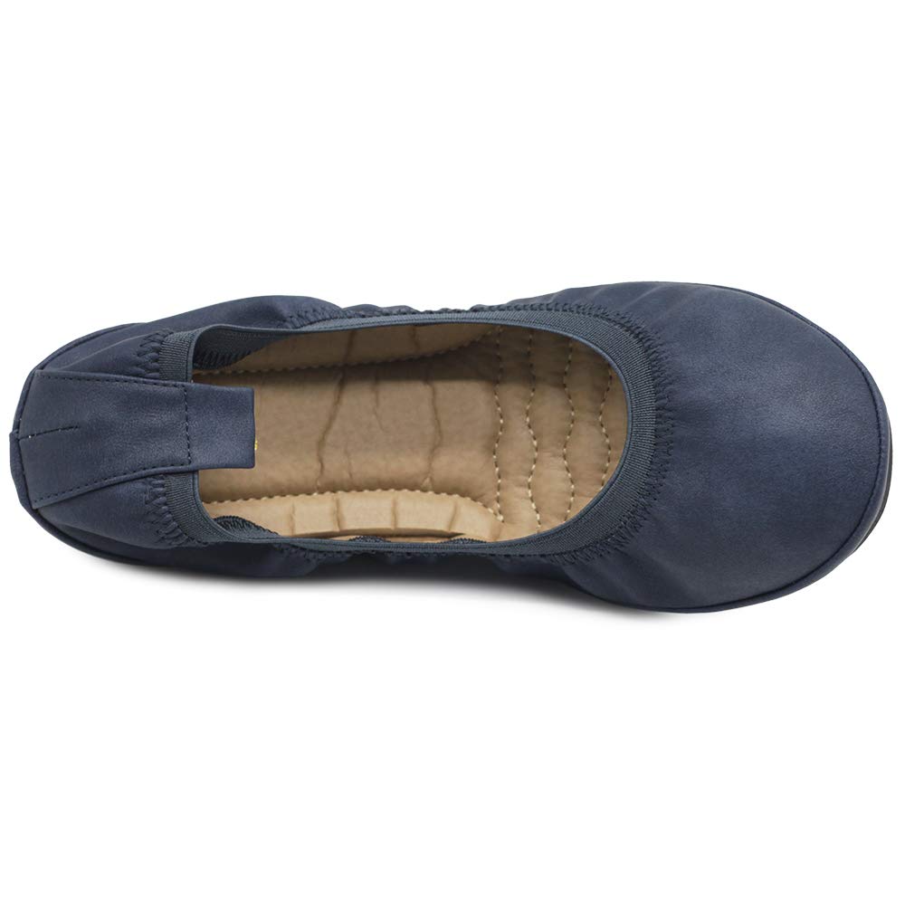 Ollio Women's Comfort Ballet Flats with Shoe Collar Pull Tab - Slip-On Loafers for Work, Office & Casual Wear