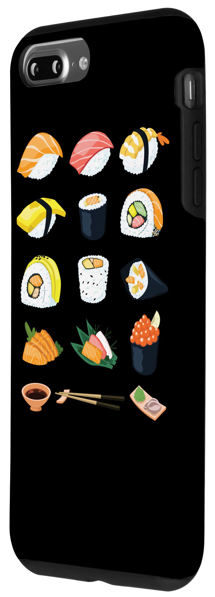 Premium Japanese Sushi Design iPhone 7 Plus/8 Plus Phone Case - Salmon & Tuna Roll Themed Protective Cover for Food Lovers & Anime Fans - Perfect for Daily Use, Cosplay, and Gift Giving
