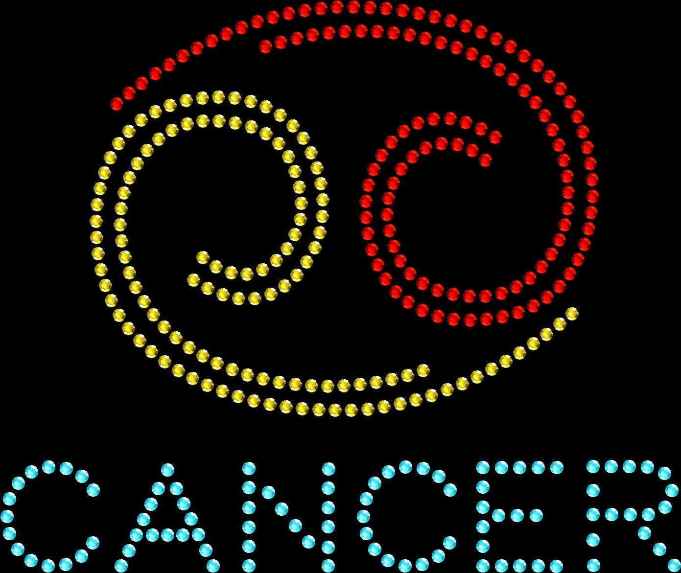 Rhinestone Iron-On Transfer DIY Kit - Sparkle Bling for Zodiac Cancer Sign | Perfect for T-Shirts, Hats & DIY Apparel Customization