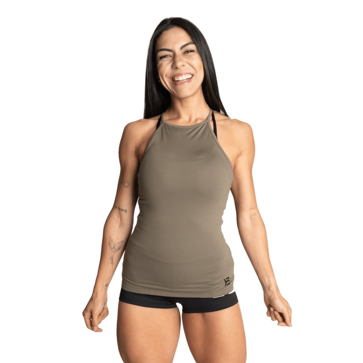 Better Bodies Performance Halter Top - Breathable & Moisture-Wicking Workout Shirt for Women (Wash Green) | Ideal for Yoga, Running & Gym Training