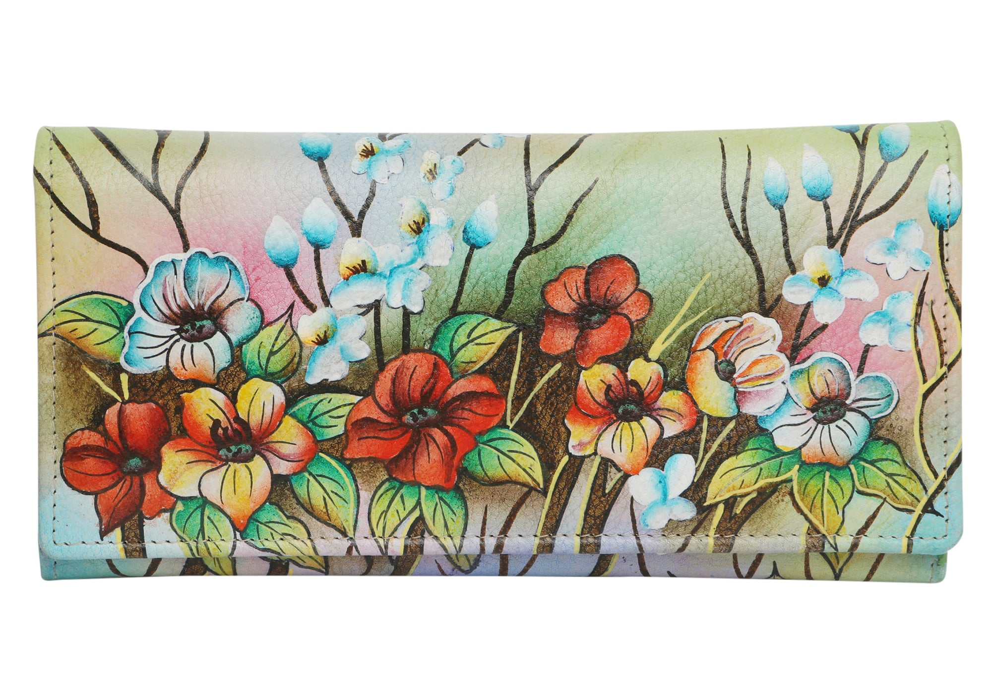 Modapelle Women's Genuine Leather Hand-Painted Wallet 3162 - Stylish & Durable for Everyday Use, Travel, and Gifts