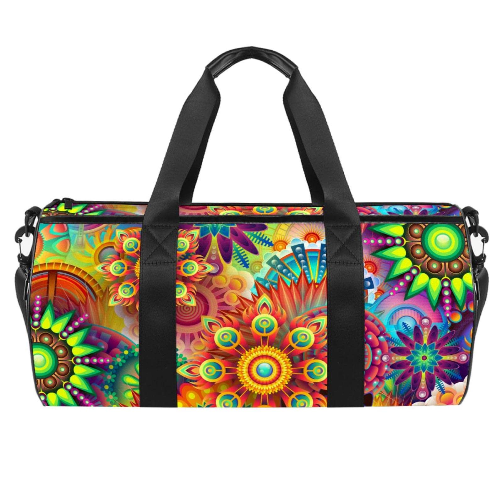 Stylish Abstract Floral Print Weekender Bag for Women & Men - Travel Tote, Gym Duffel & Overnight Carry On with Toiletry Bag | Perfect for Weekend Getaways, Gym Sessions & Air Travel