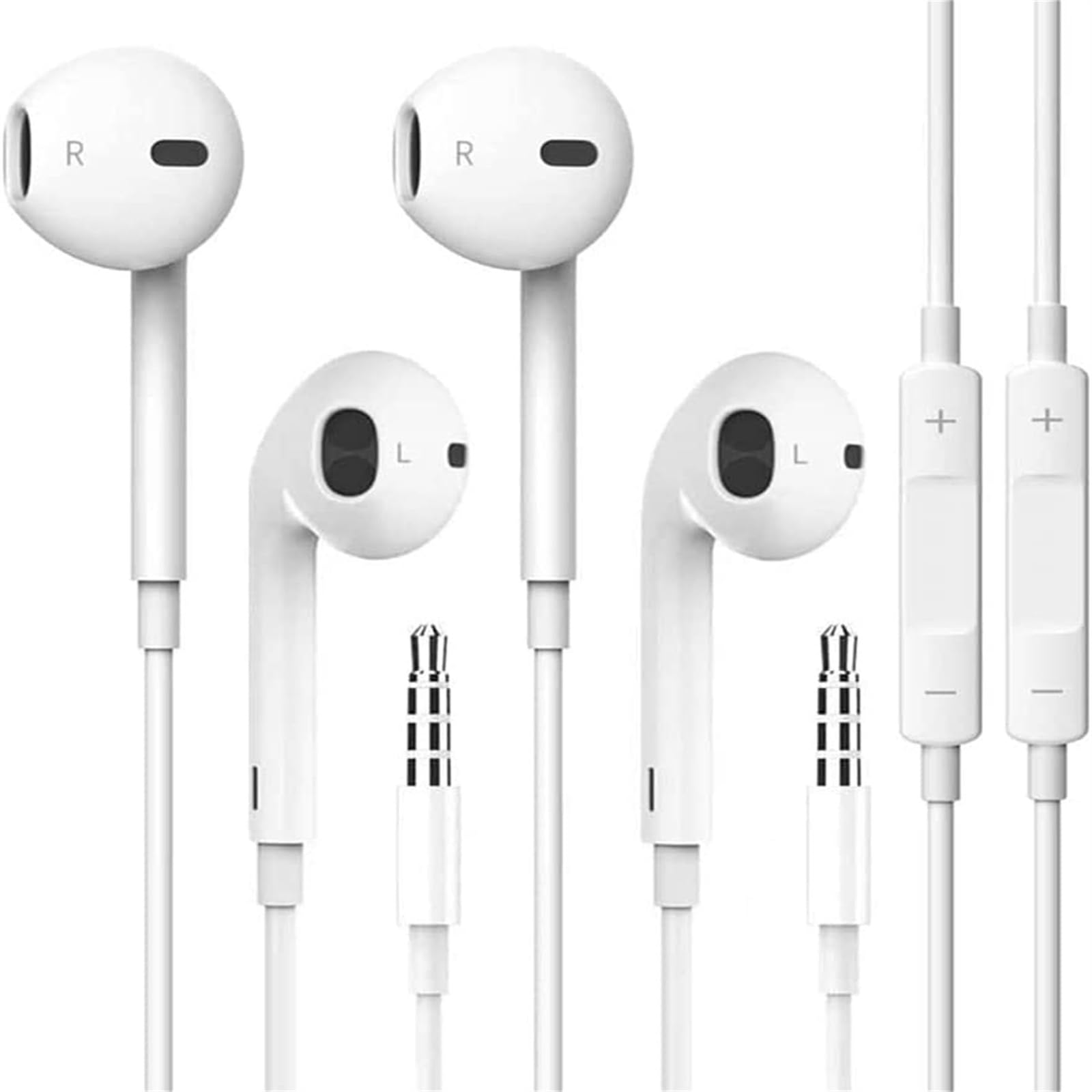 2 Pack MFi Certified Wired Headphones with Microphone & Volume Control - 3.5mm Earbuds Compatible with iPhone, iPad, iPod, Computer, MP3/4 & Android Devices | Perfect for Gaming, Workouts, Commuting & Online Classes