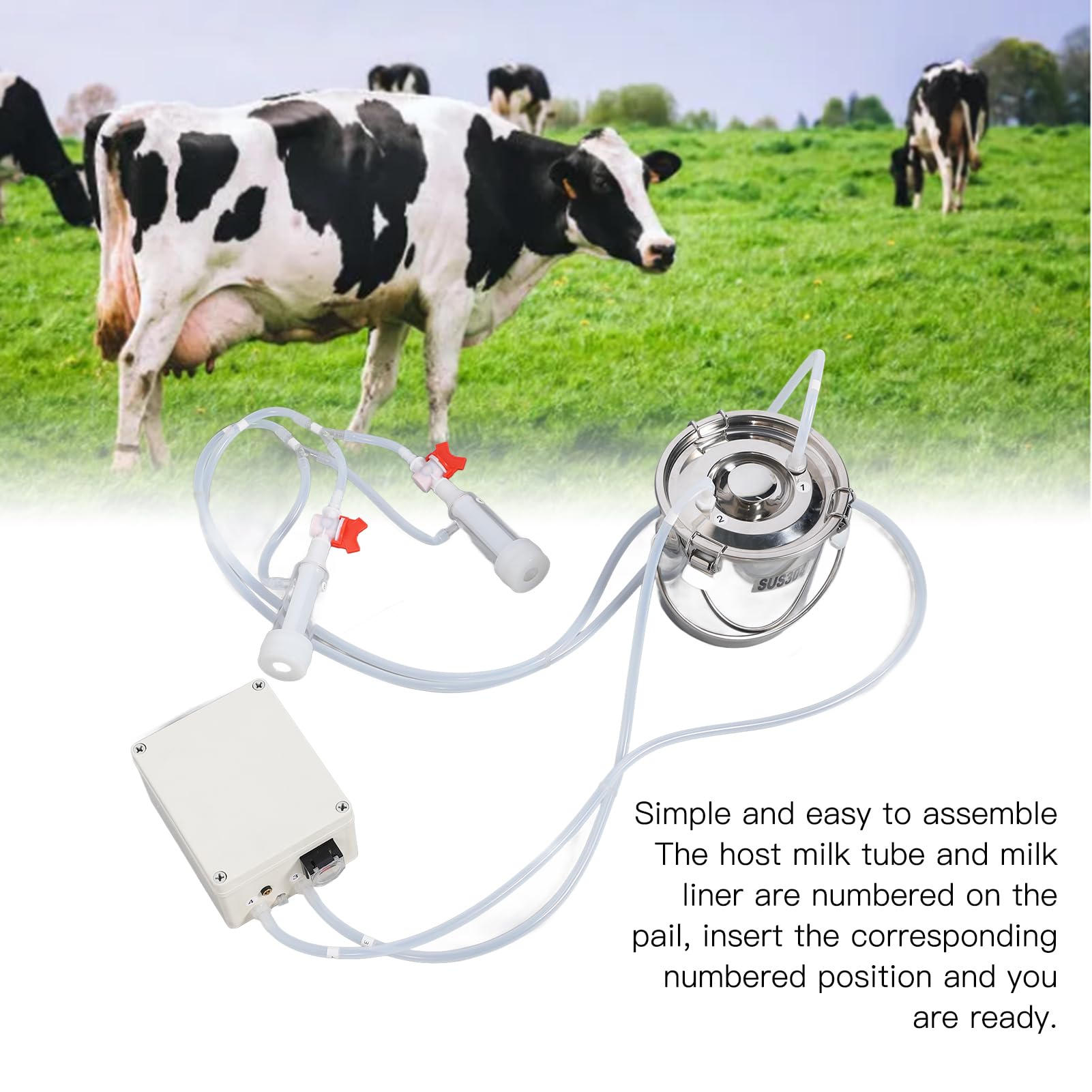Electric Goat Milking Machine with 3000mAh Rechargeable Battery - Portable Milking Supplies for Small Farms & Homesteads - Perfect for Dairy Goat Milking, Cheese Making & Farm Use