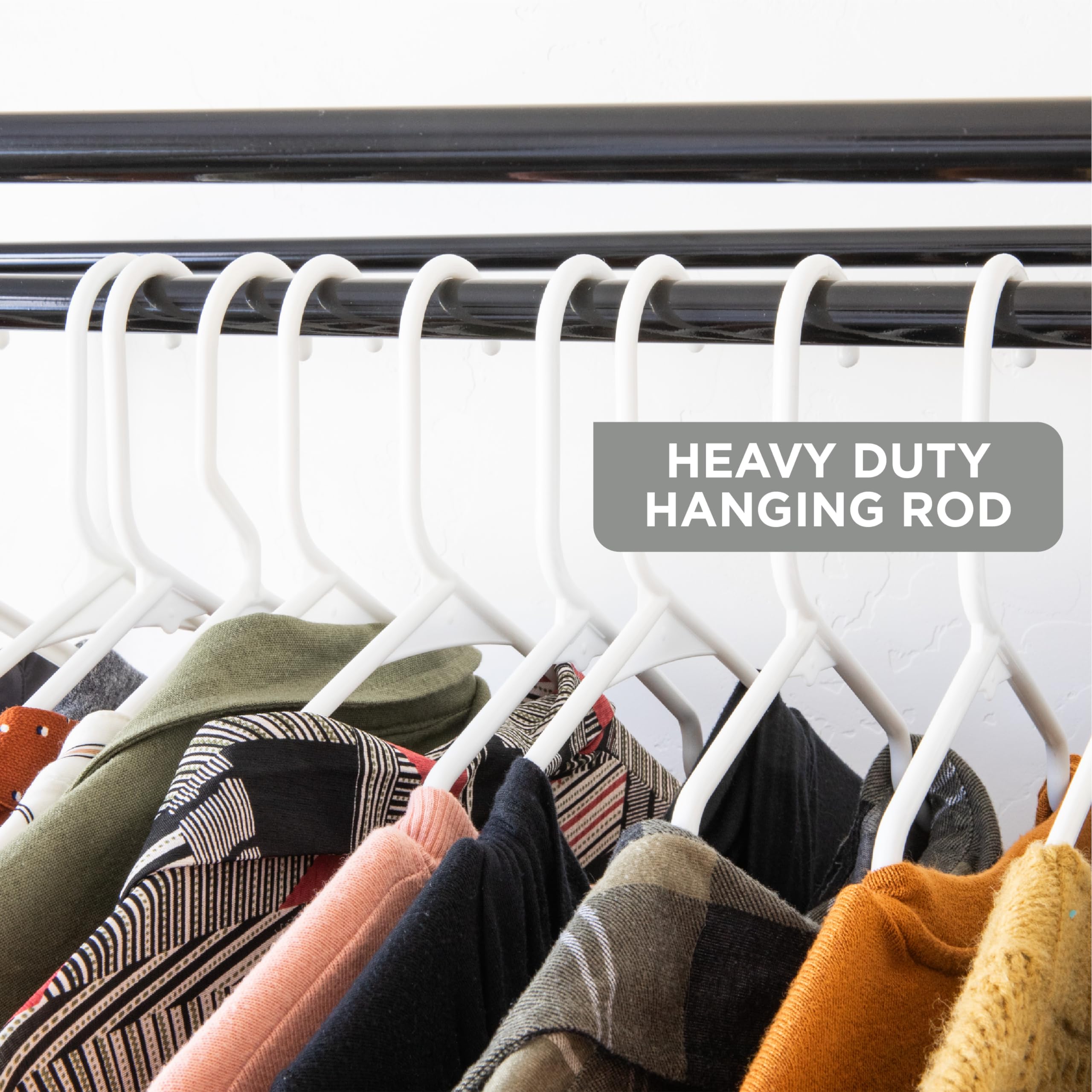 Premium Heavy Duty Portable Wardrobe Closet with Metal Hanging Rod & Gray Cover - 50 LB Capacity - Easy No-Tool Assembly for Home, Dorm, Travel & Camping Storage Solutions