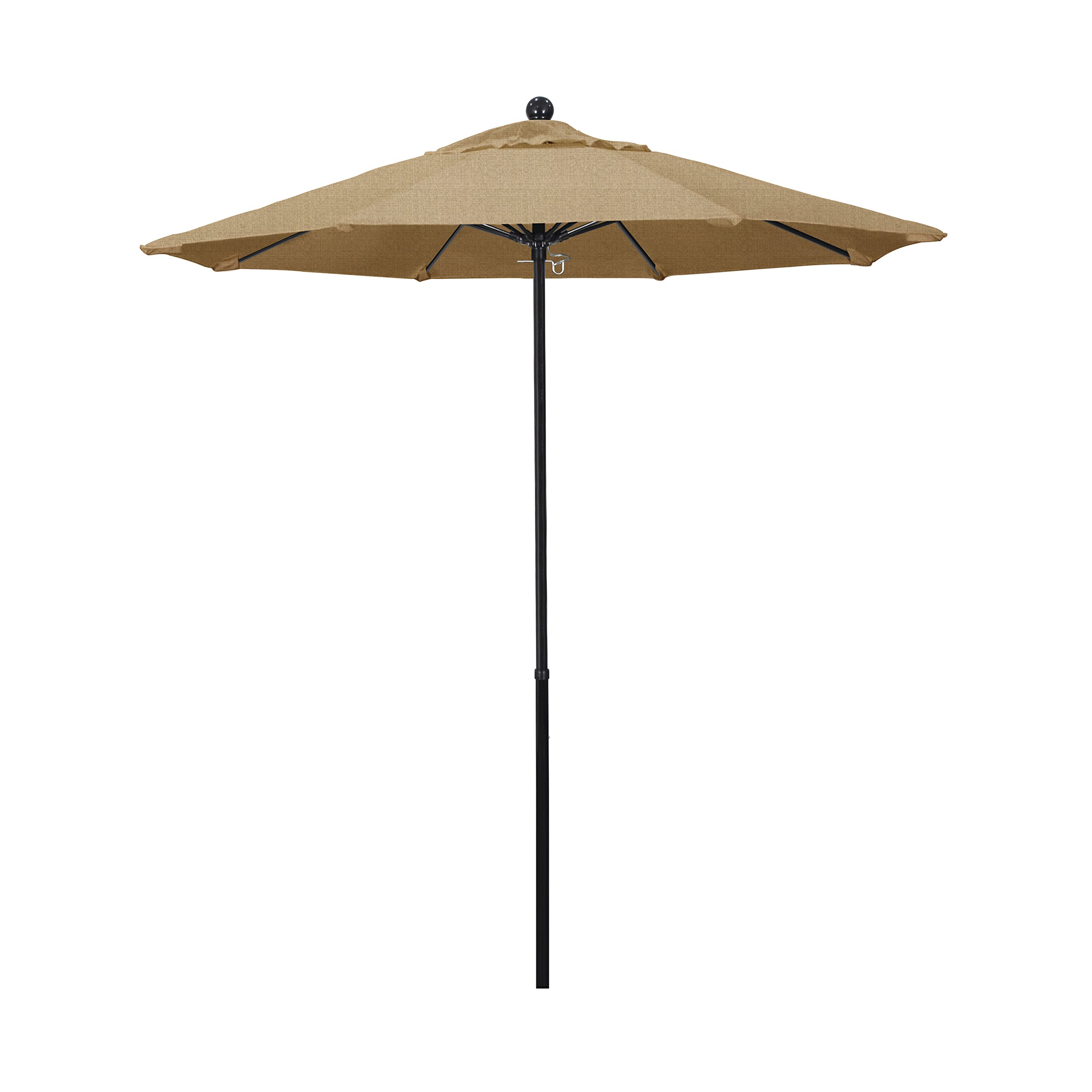 7.5' Fiberglass Umbrella with Push Lift - Sunbrella Linen Sesame for Patio & Pool